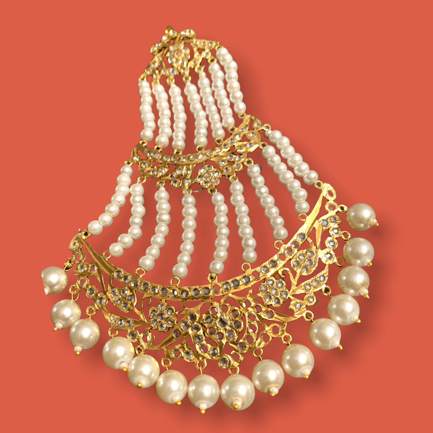 DJHR19 Insia Hyderabadi jhoomar in pearls ( READY TO SHIP )