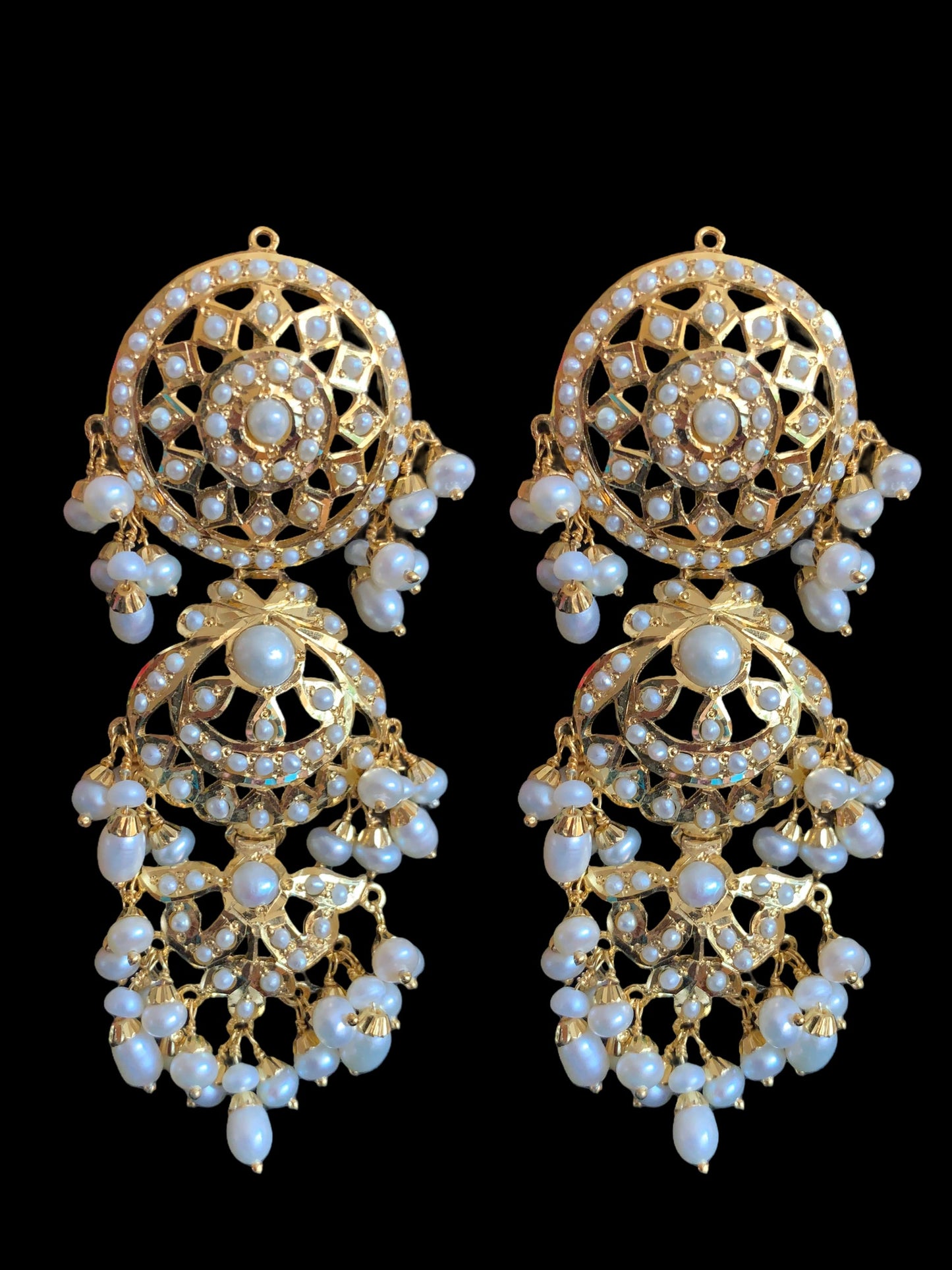 MAYA 92.5 silver gold plated earrings in pearls