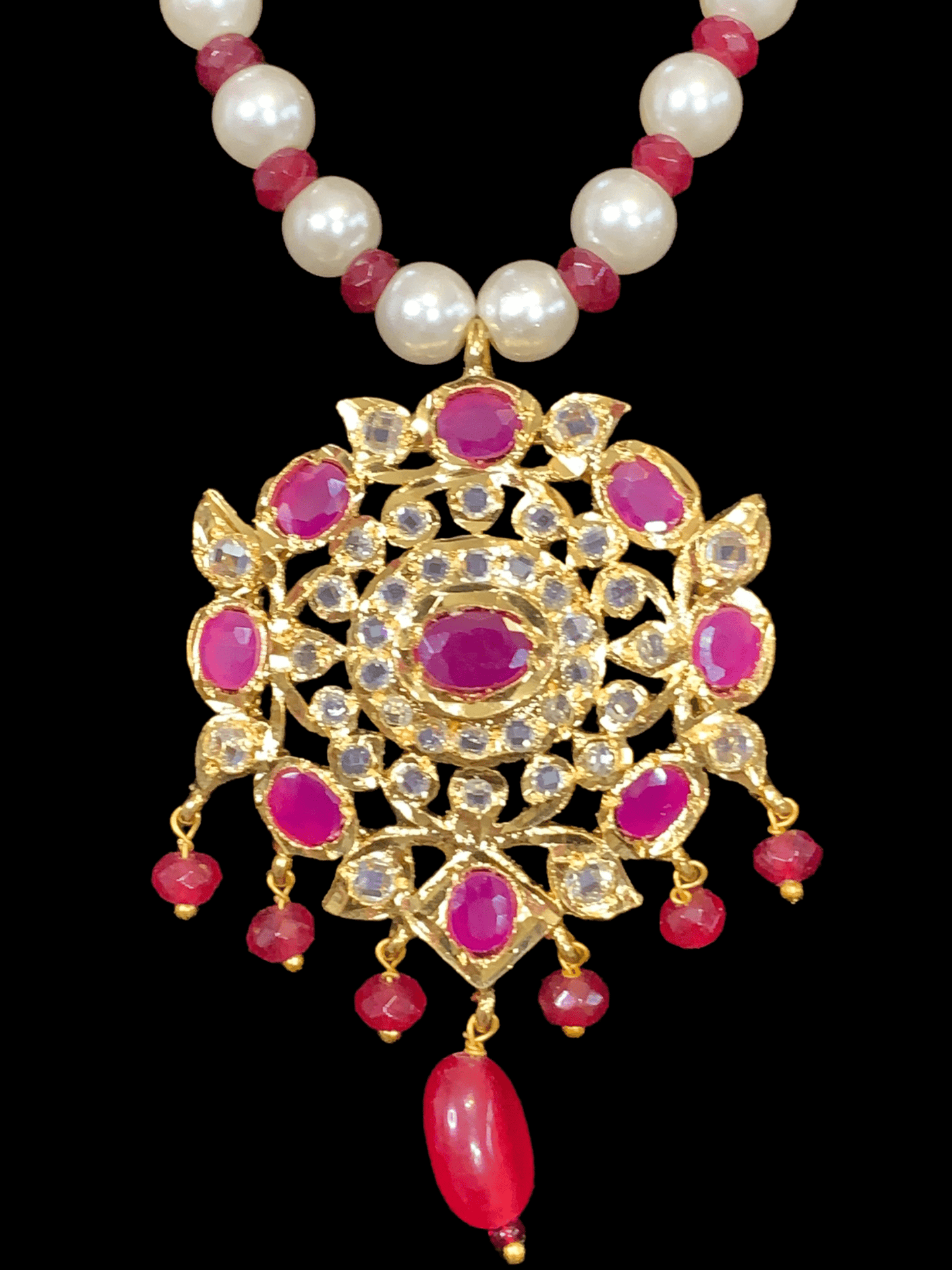 PS435 Ammara pendant set in rubies ( READY TO SHIP )
