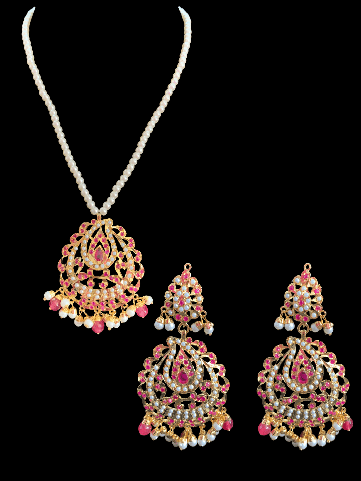 PS471 Jadau pendant set in ruby ( READY TO SHIP)