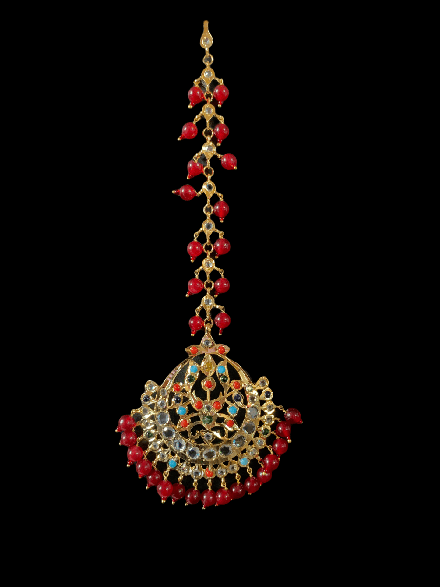 JTK00 Hira navratan  jhoomar tika  ( READY TO SHIP )