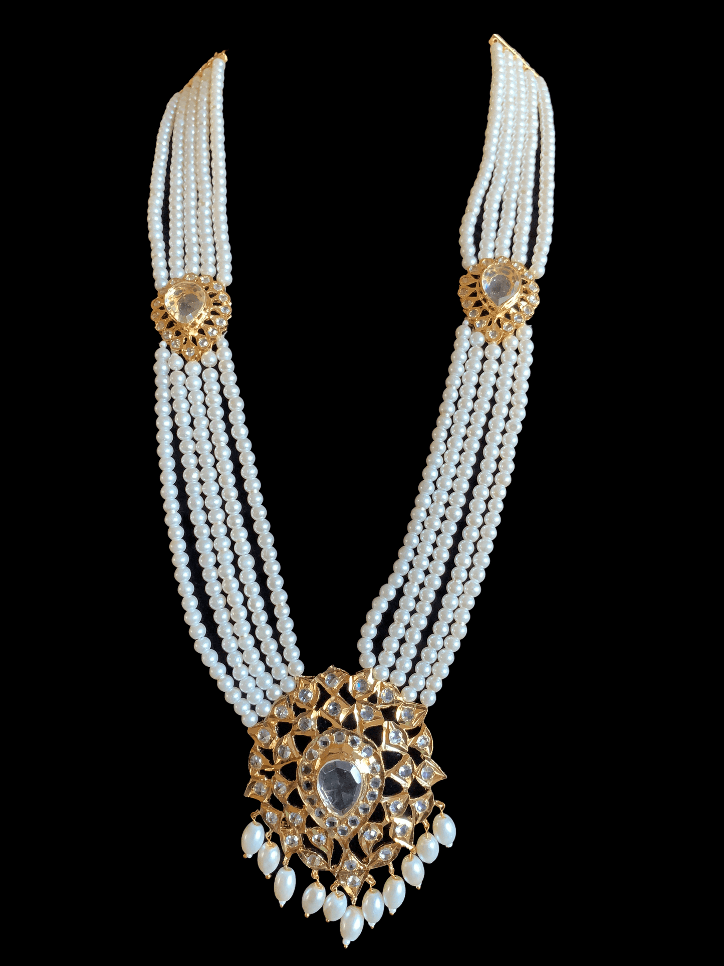 LN154 Rachel pearl long necklace set , (SHIPS IN 4 WEEKS )