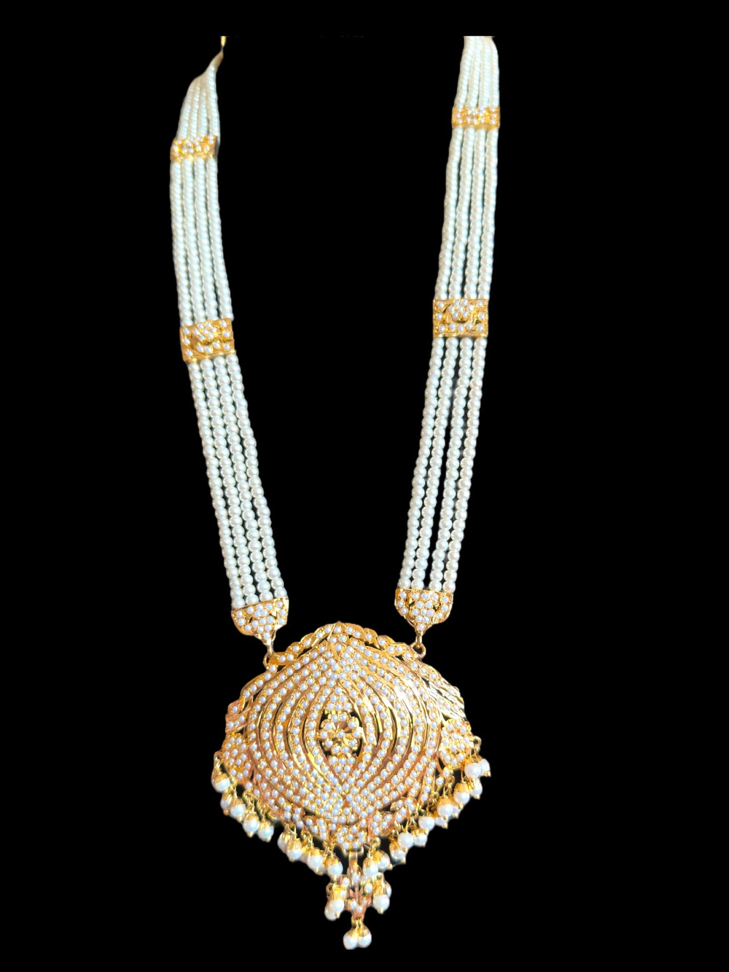 BR313 RUSHDA jadau bridal set in pearls ( READY TO SHIP )