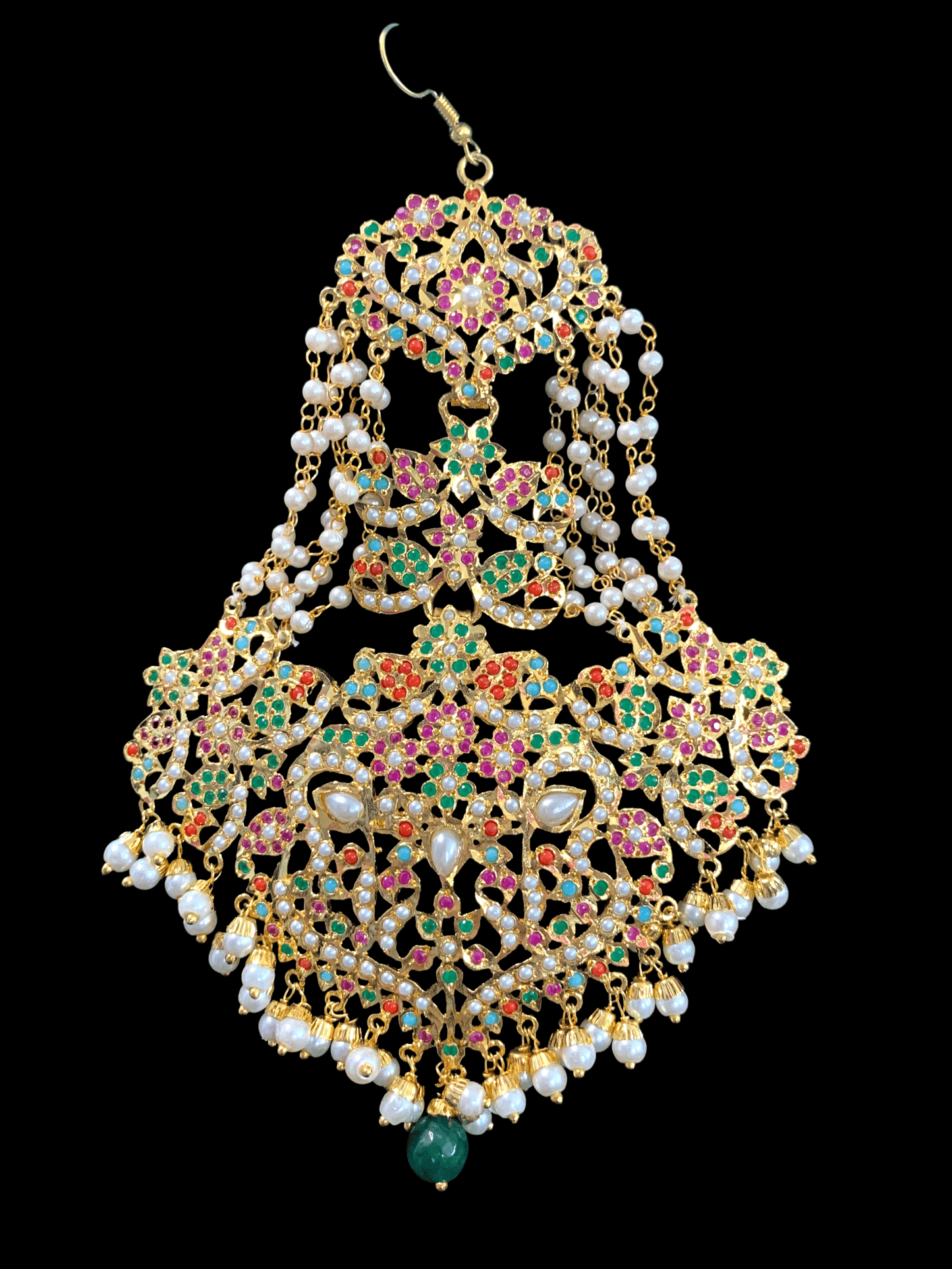 DJHR47 Neeli jadau jhoomar in Navratan ( READY TO SHIP )
