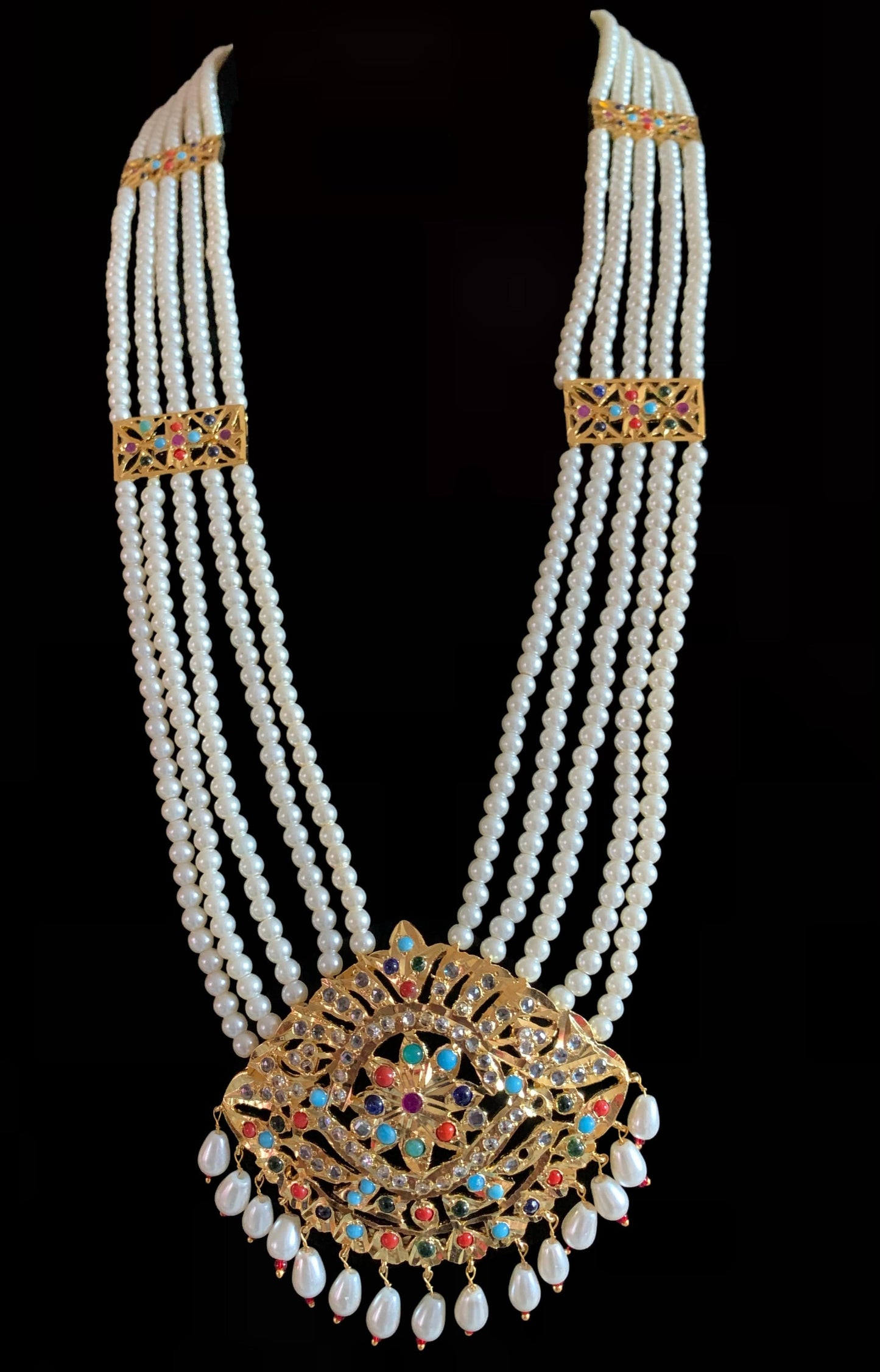 LN76 Larissa navratan rani haar with earrings (READY TO SHIP )