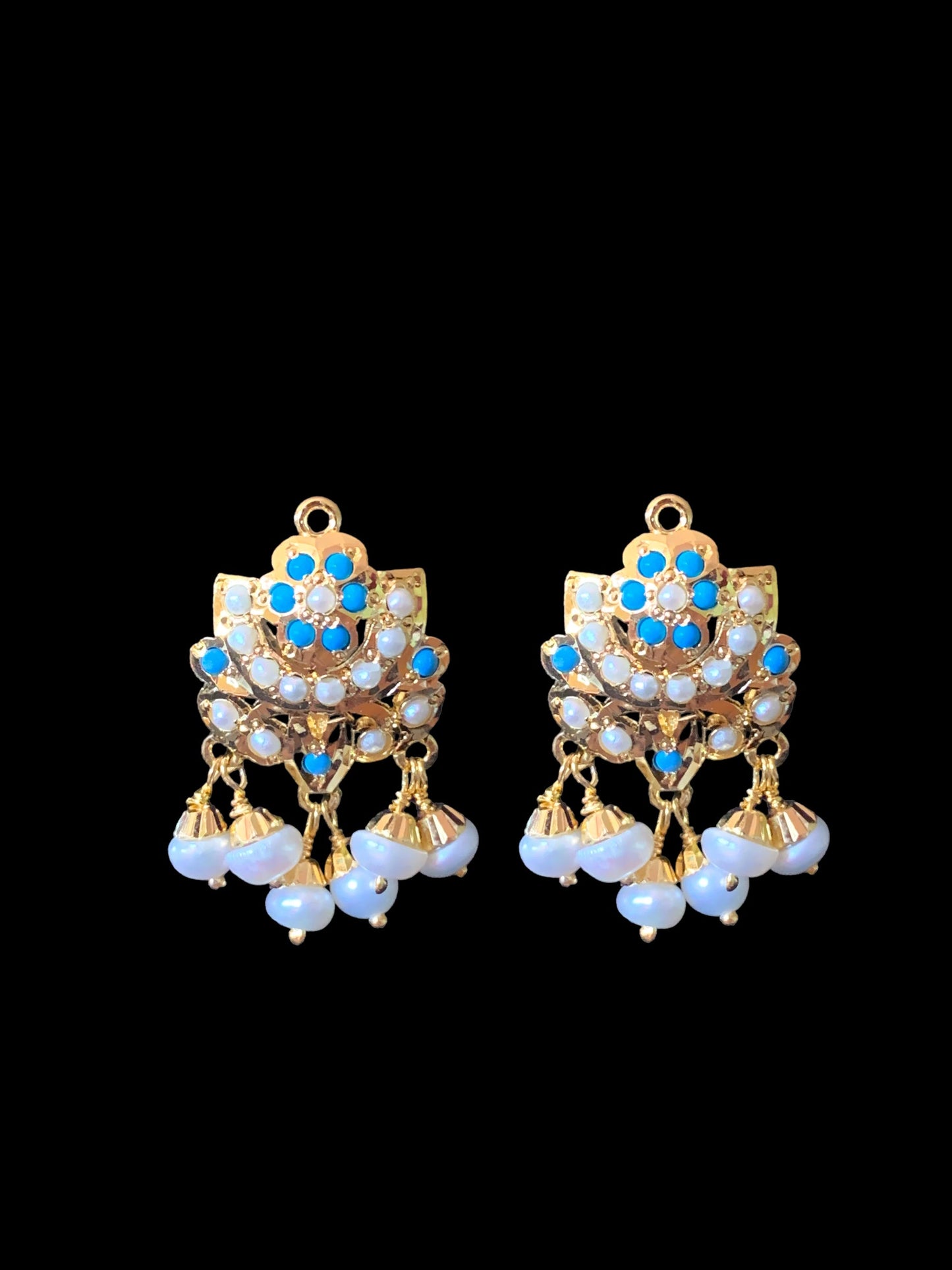 Gold plated silver pendant set in turquoise / feroza ( SHIPS IN 4 WEEKS )