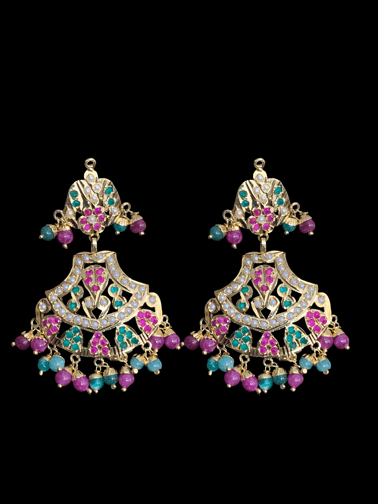 NS316 ruby emerald jadau necklace set ( READY TO SHIP)