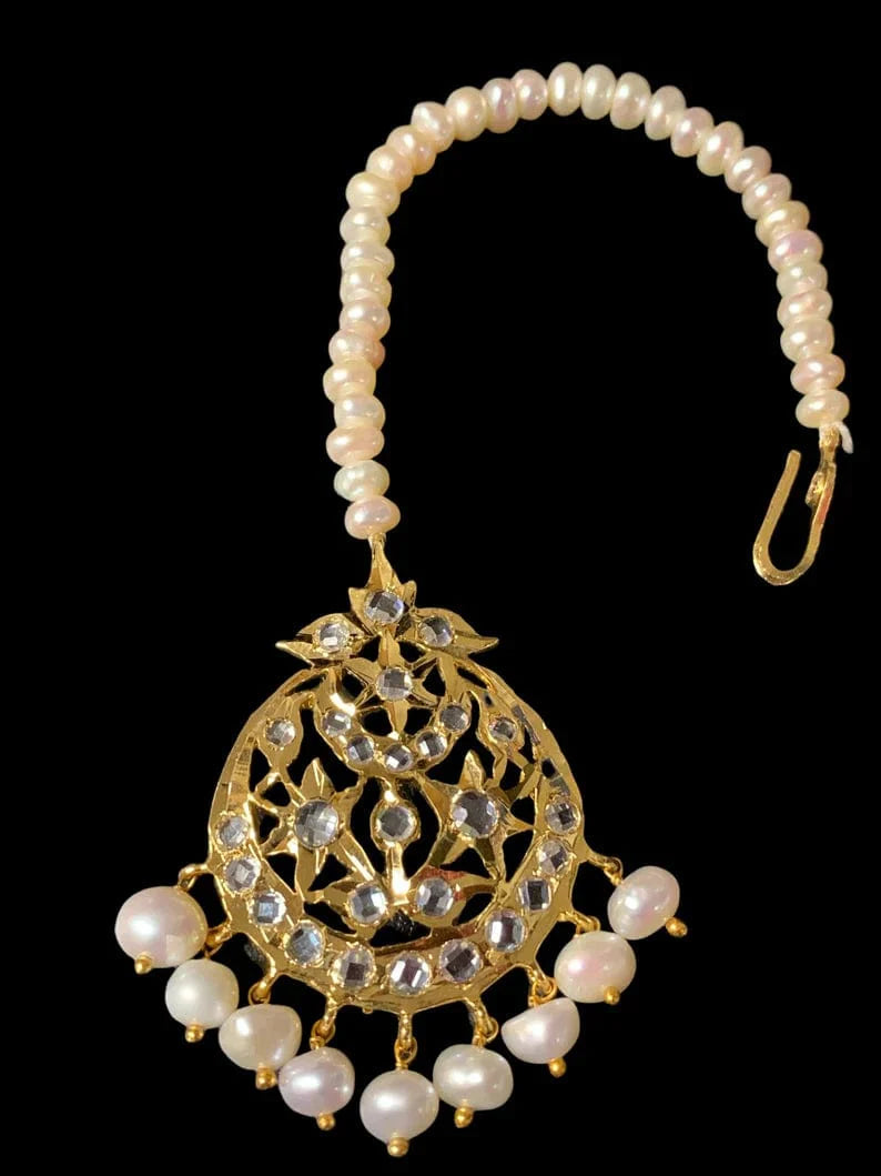 DJTK59 Lahar fresh water pearl tika ( READY TO SHIP )