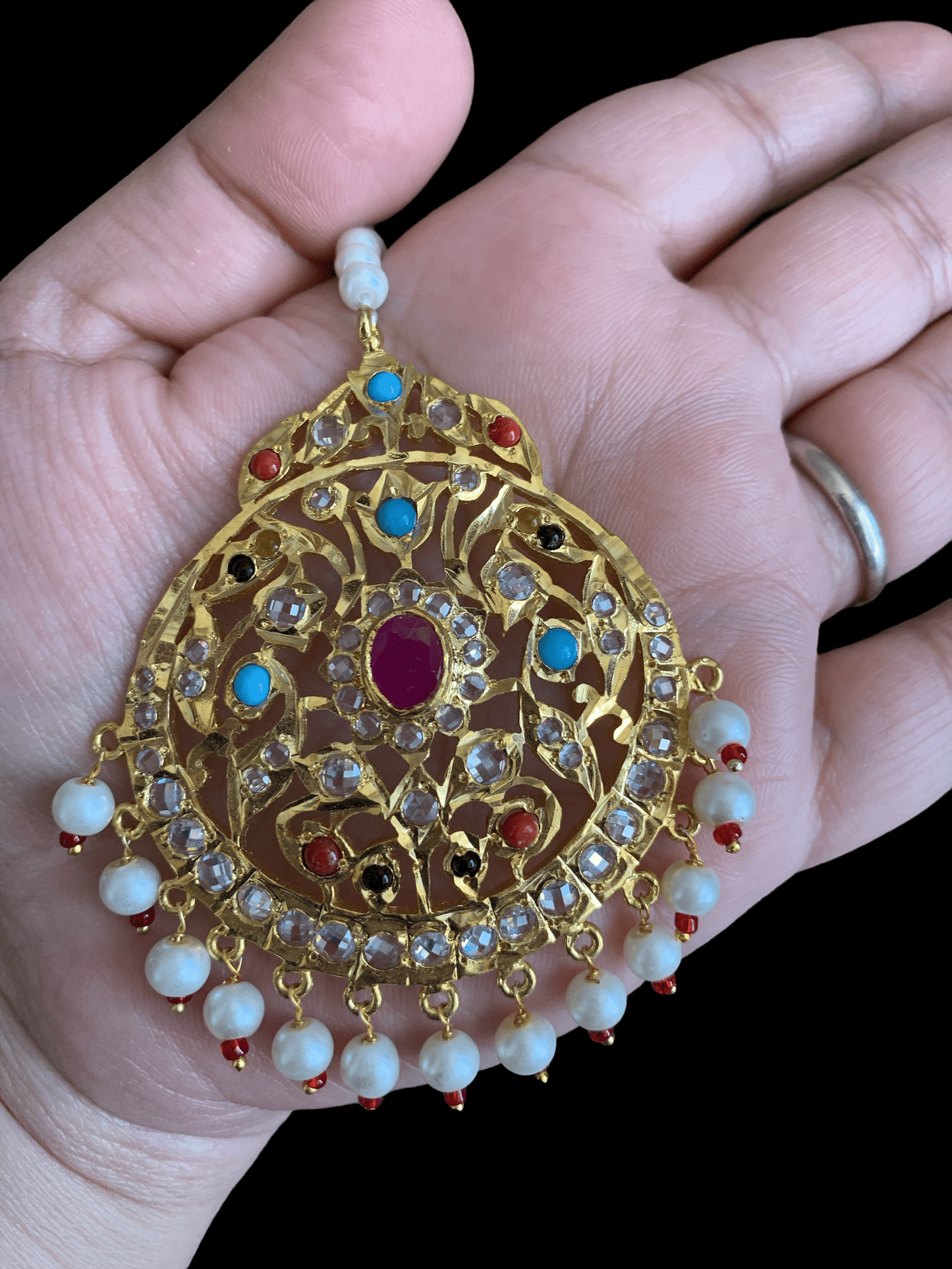 DJTK215 Shamila oversized tika in navratan (READY TO SHIP)