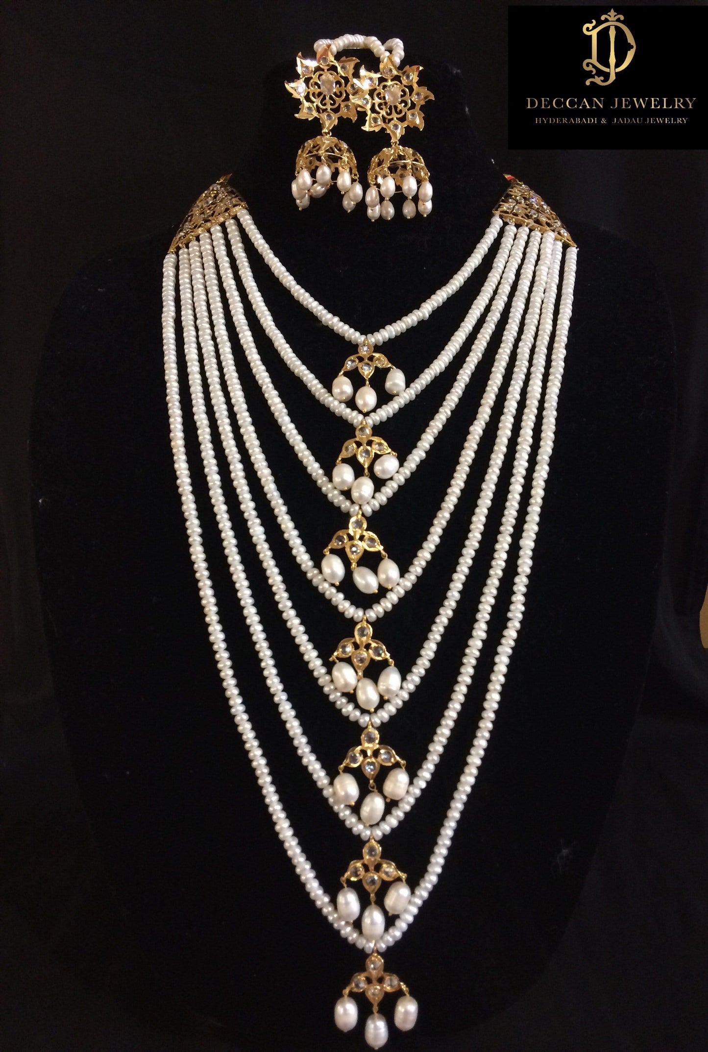 Hyderabadi satlada in fresh water pearls ( READY TO SHIP )