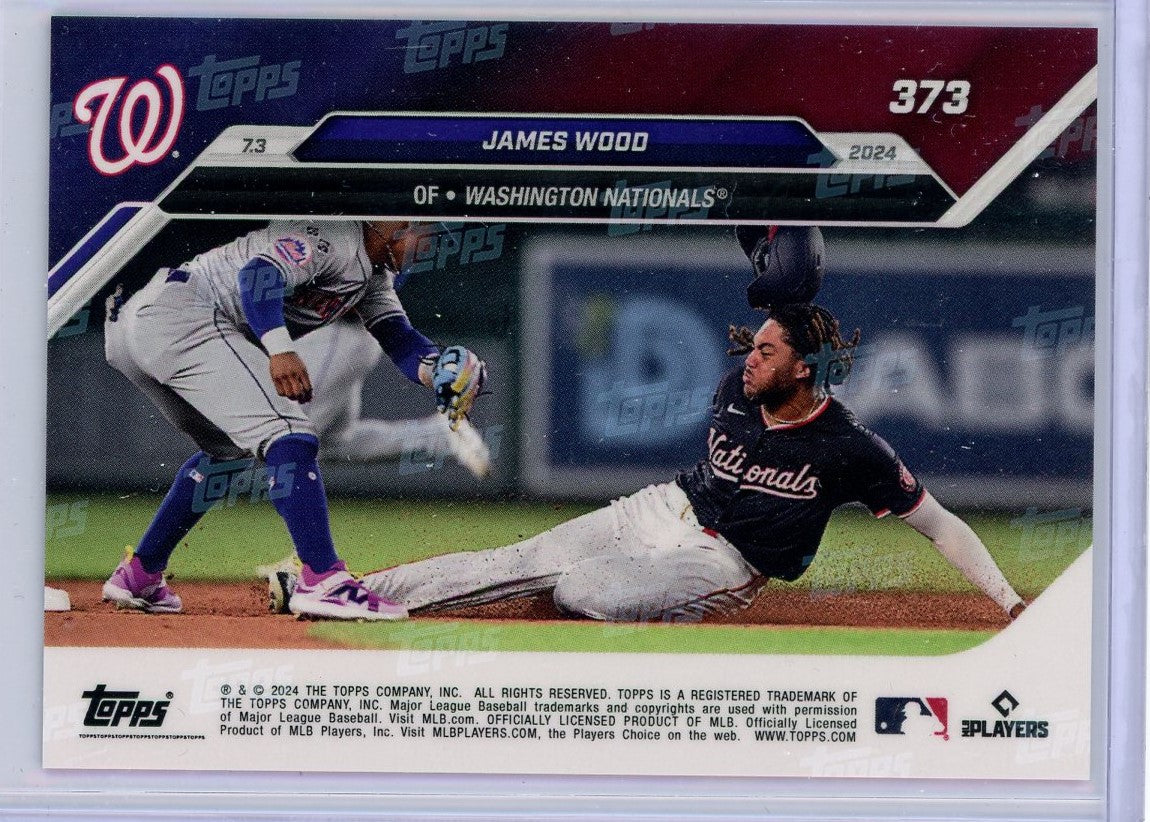 2024 Topps Now James Wood #373 Purple #/25 Rookie RC Baseball Card