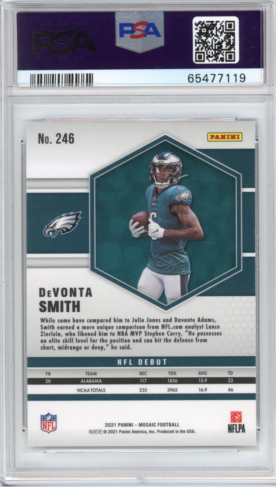 Graded 2021 Panini Mosaic DeVonta Smith #246 Rookie RC Football Card PSA 10 Gem Mint