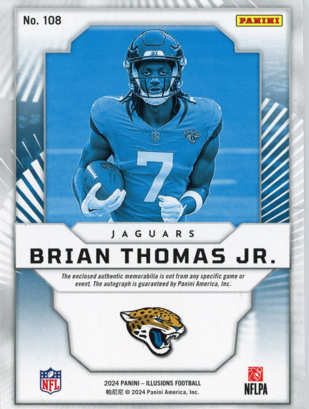 2024 Panini Illusions Brian Thomas Jr #108 First Impressions Auto #/249 Rookie RC Football Card