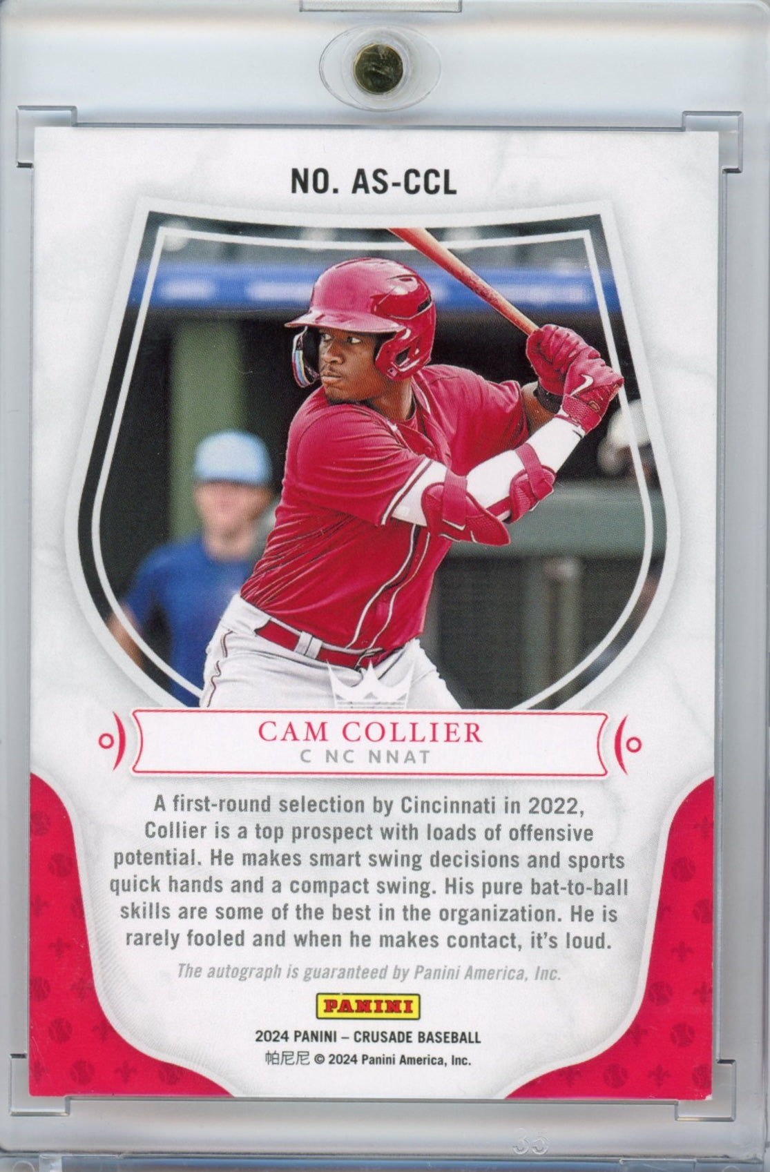 2024 Panini Crusade Cam Collier #ASCCL Autograph Rookie RC Baseball Card