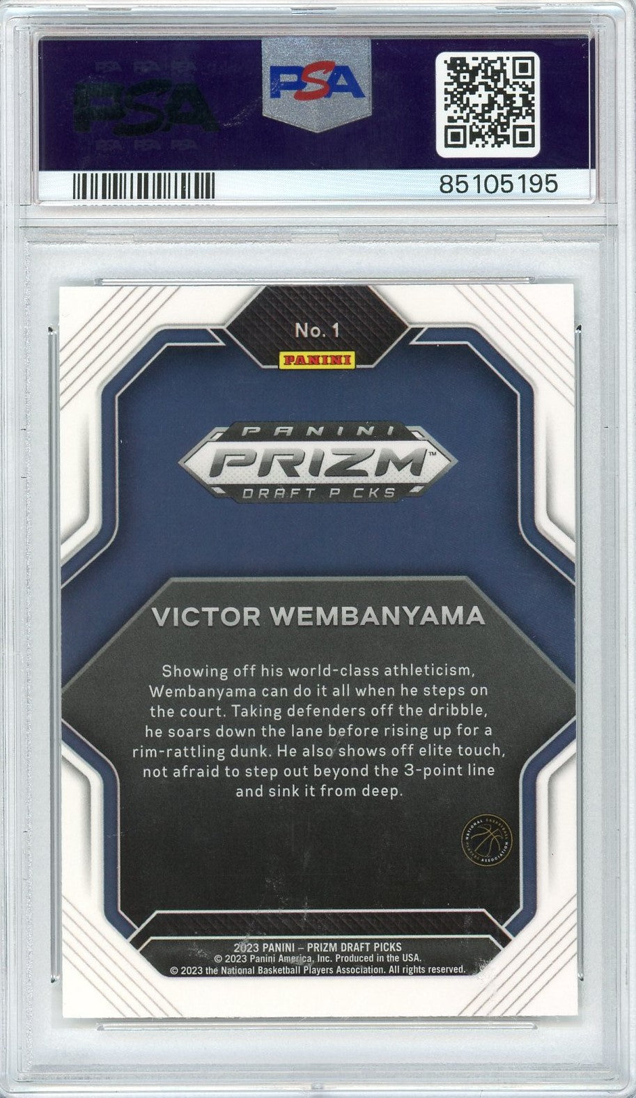 Graded 2023 Panini Prizm Draft Picks Victor Wembanyama #1 Fireworks Rookie RC Basketball Card PSA 10 Gem Mint
