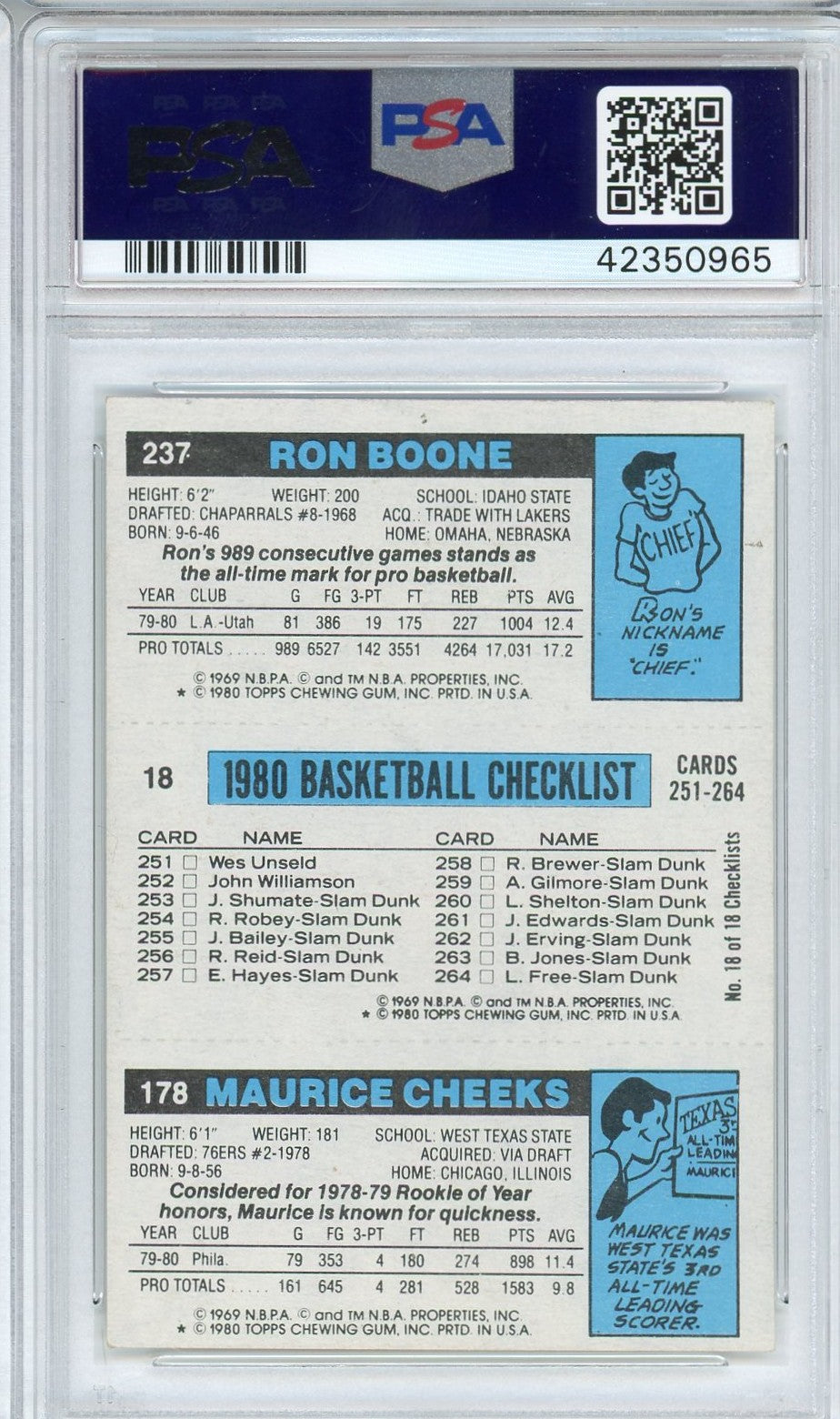 Graded 1980 Topps Magic Johnson Long Boone Rookie RC Basketball Card PSA 10 Auto Grade Gem Mint