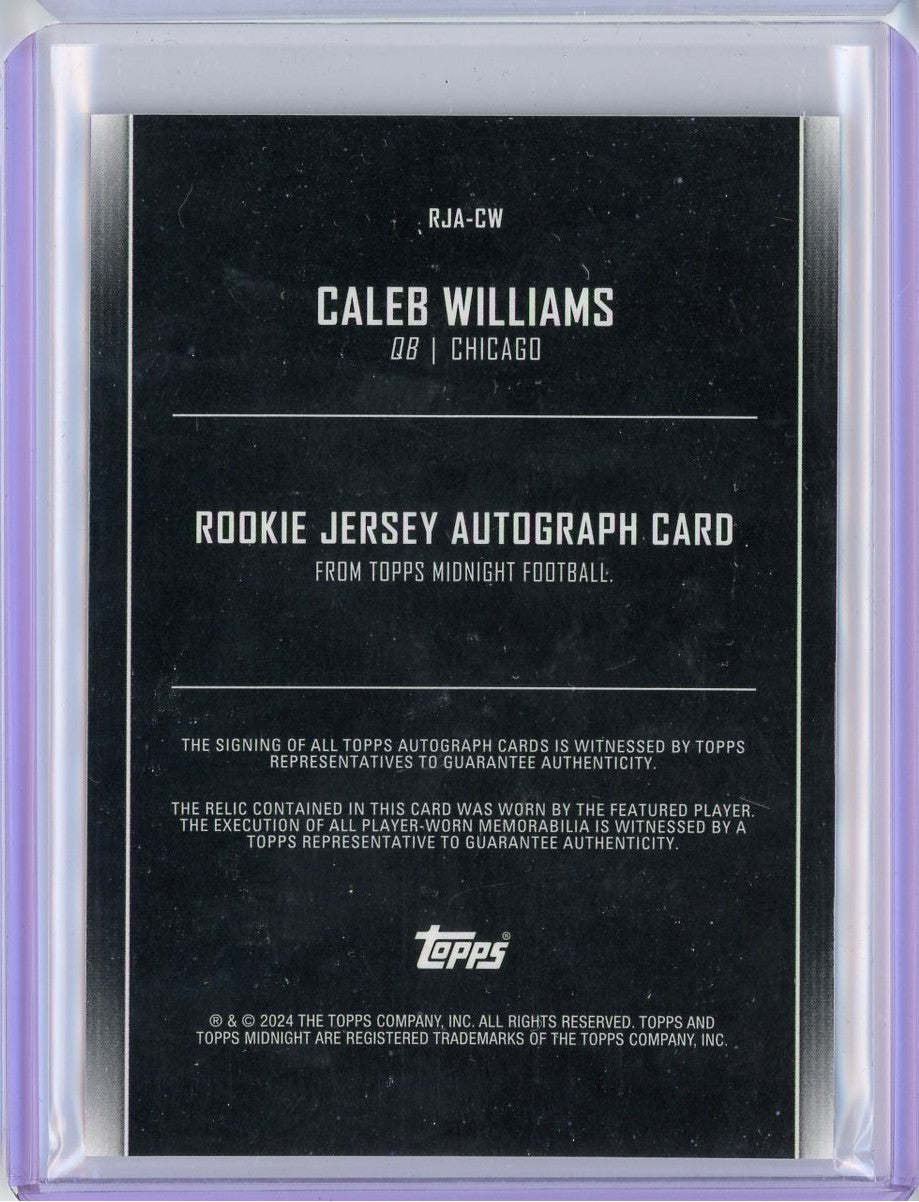 2024 Topps Midnight Caleb Williams #RJACW /50 RPA Autographed Rookie RC Football Card