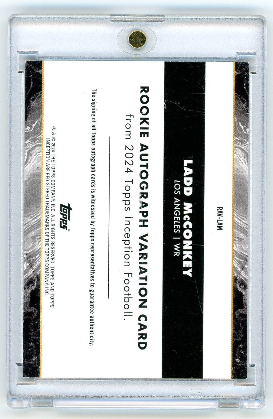 2024 Topps Inception Ladd McConkey #RAVLM Autograph Rookie RC Football Card