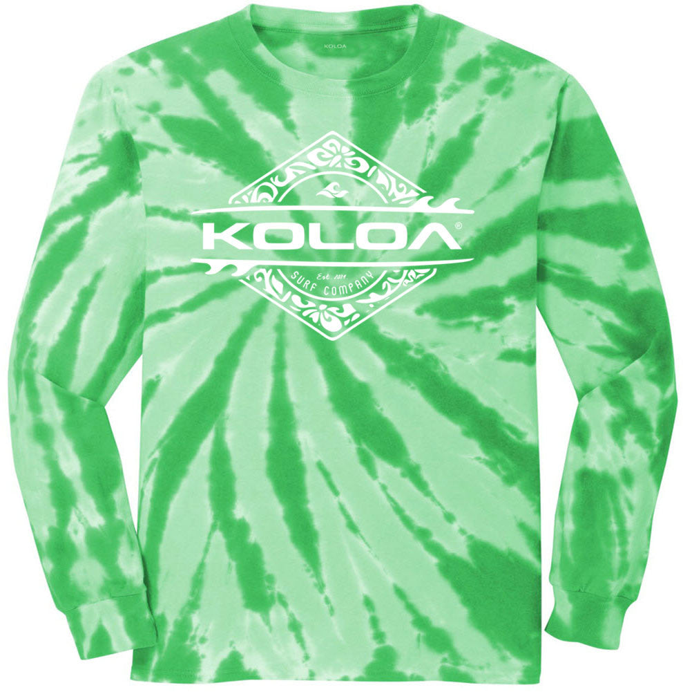 Koloa Surf Diamond Thruster Logo Colorful Long Sleeve Tie-Dye T-Shirt