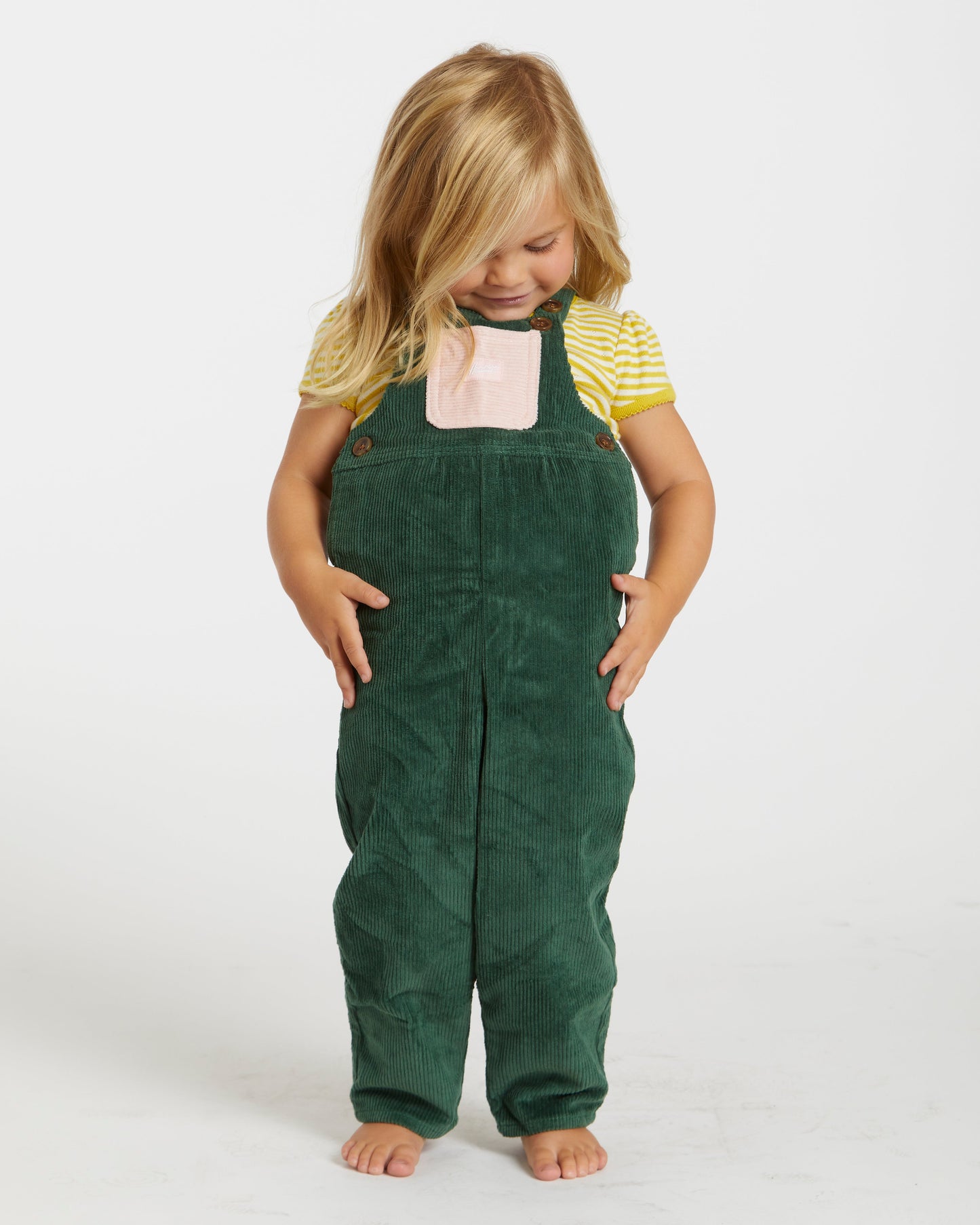 Kid's Overall (Forest Green/Powder Pink)
