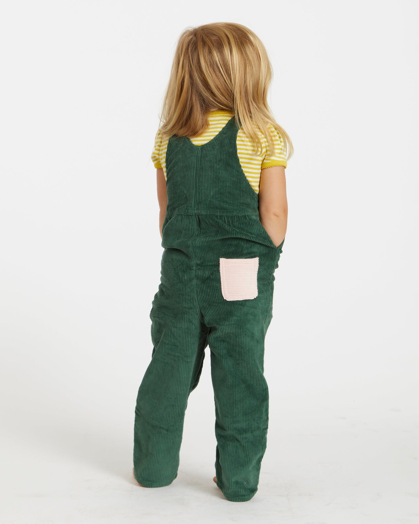 Kid's Overall (Forest Green/Powder Pink)