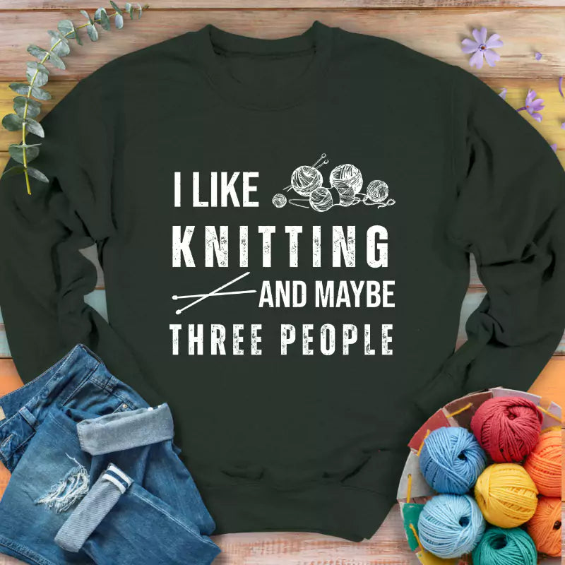 Knitting & 3 People Sweatshirt
