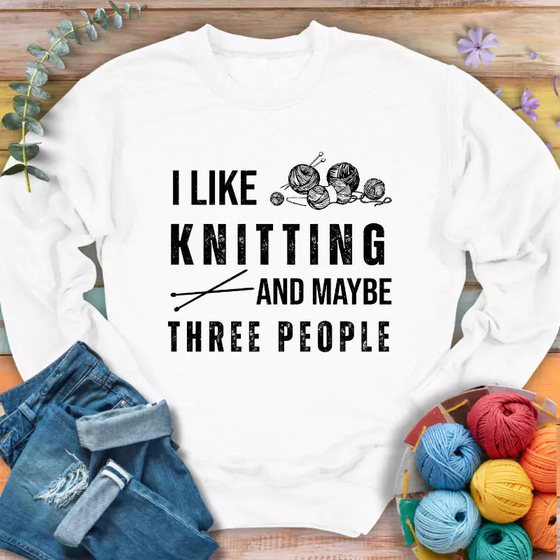 Knitting & 3 People Sweatshirt
