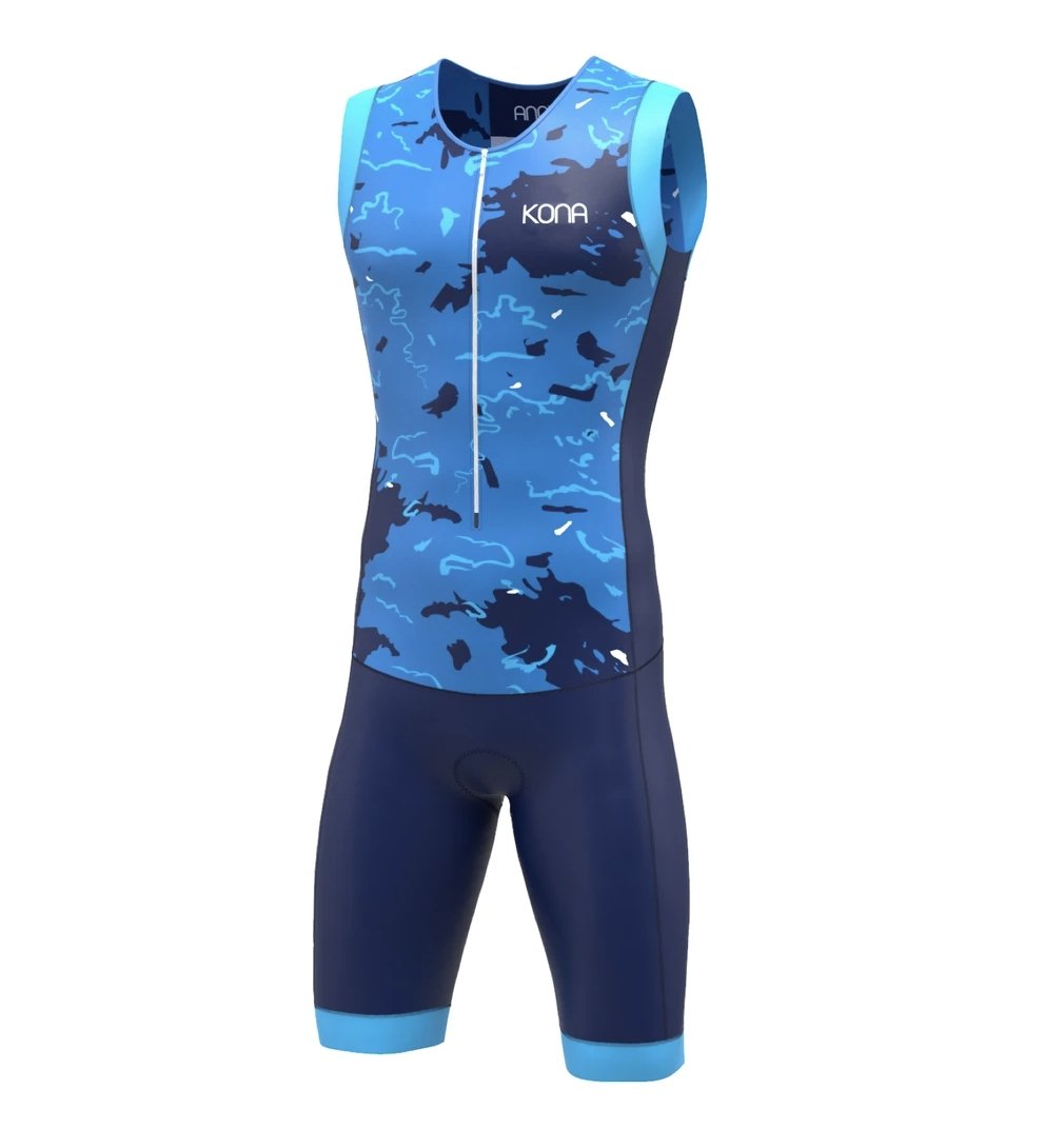 Kona Assault Men’s Triathlon Race Suit — Sleeveless Performance Tri Suit