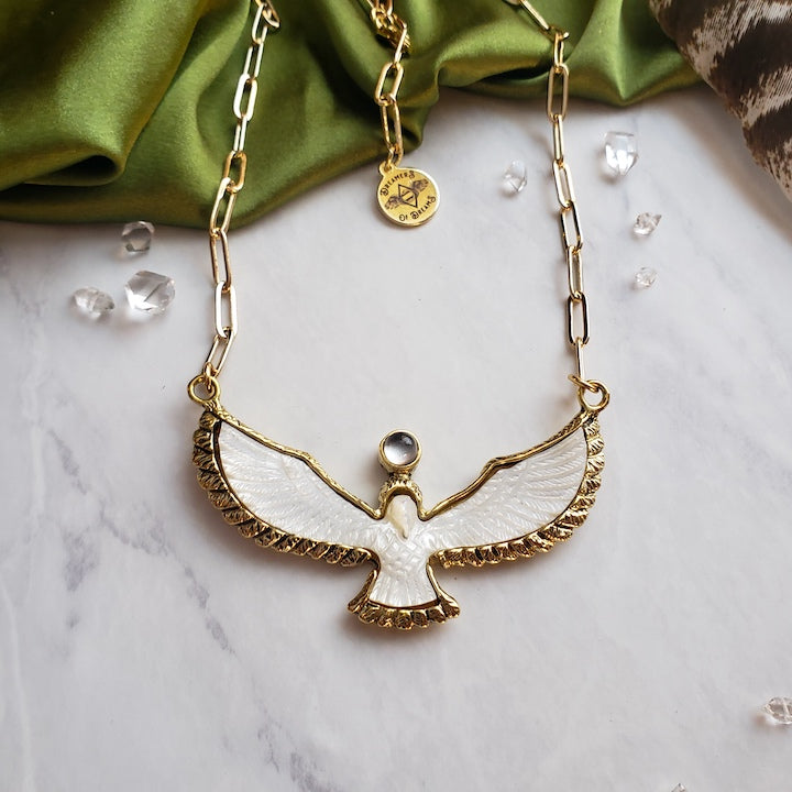 Soaring Spirit Shell Bird Necklace