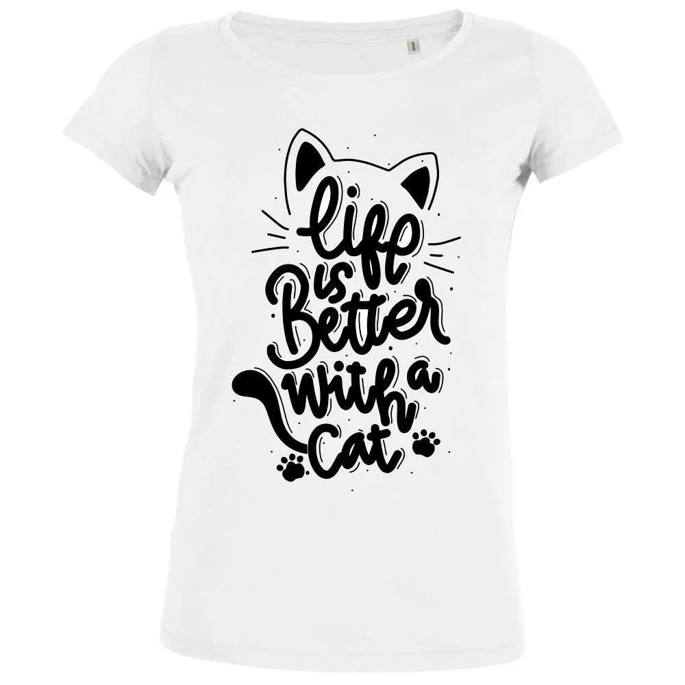 Life Is Better With A Cat Women's Organic Tee