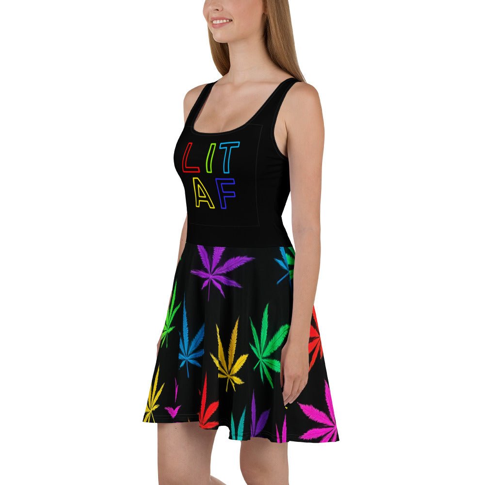 Lit Af Neon 420 Skater Dress