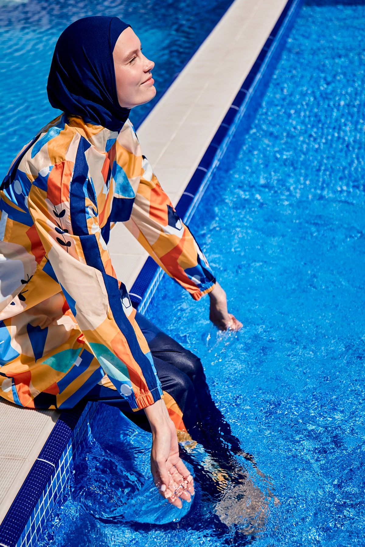 Woven Navy Burkini Modest Swimwear R2314