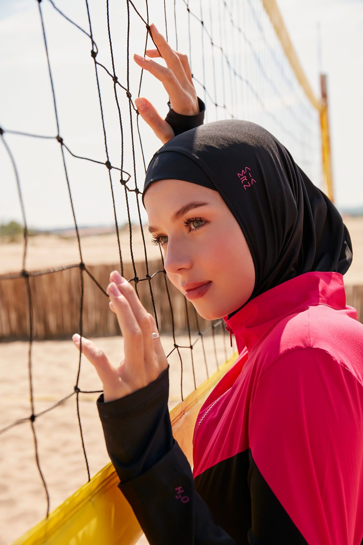 Woven Black Burkini Modest Swimwear M2316-1