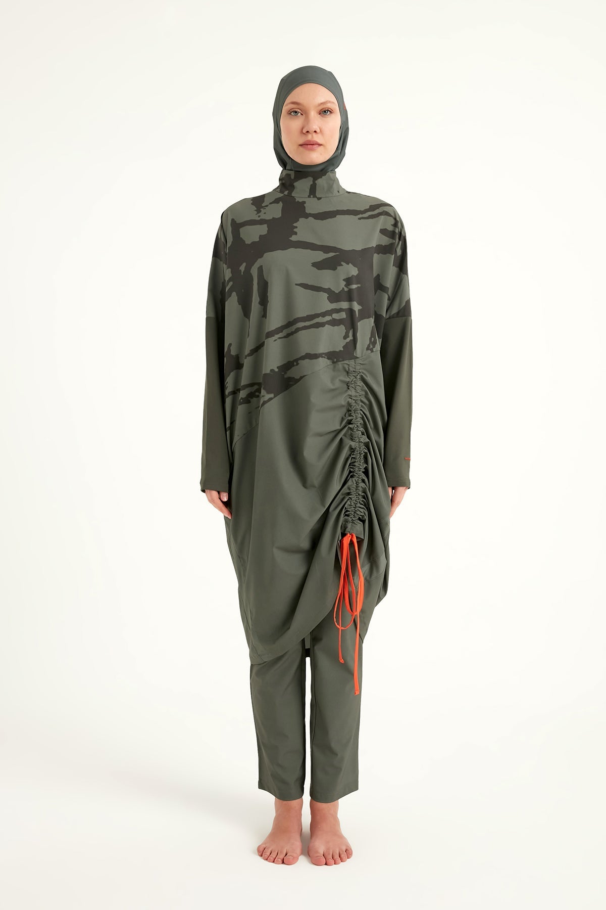 Khaki Full Coverage Modest Swimwear Burkini Set M2516