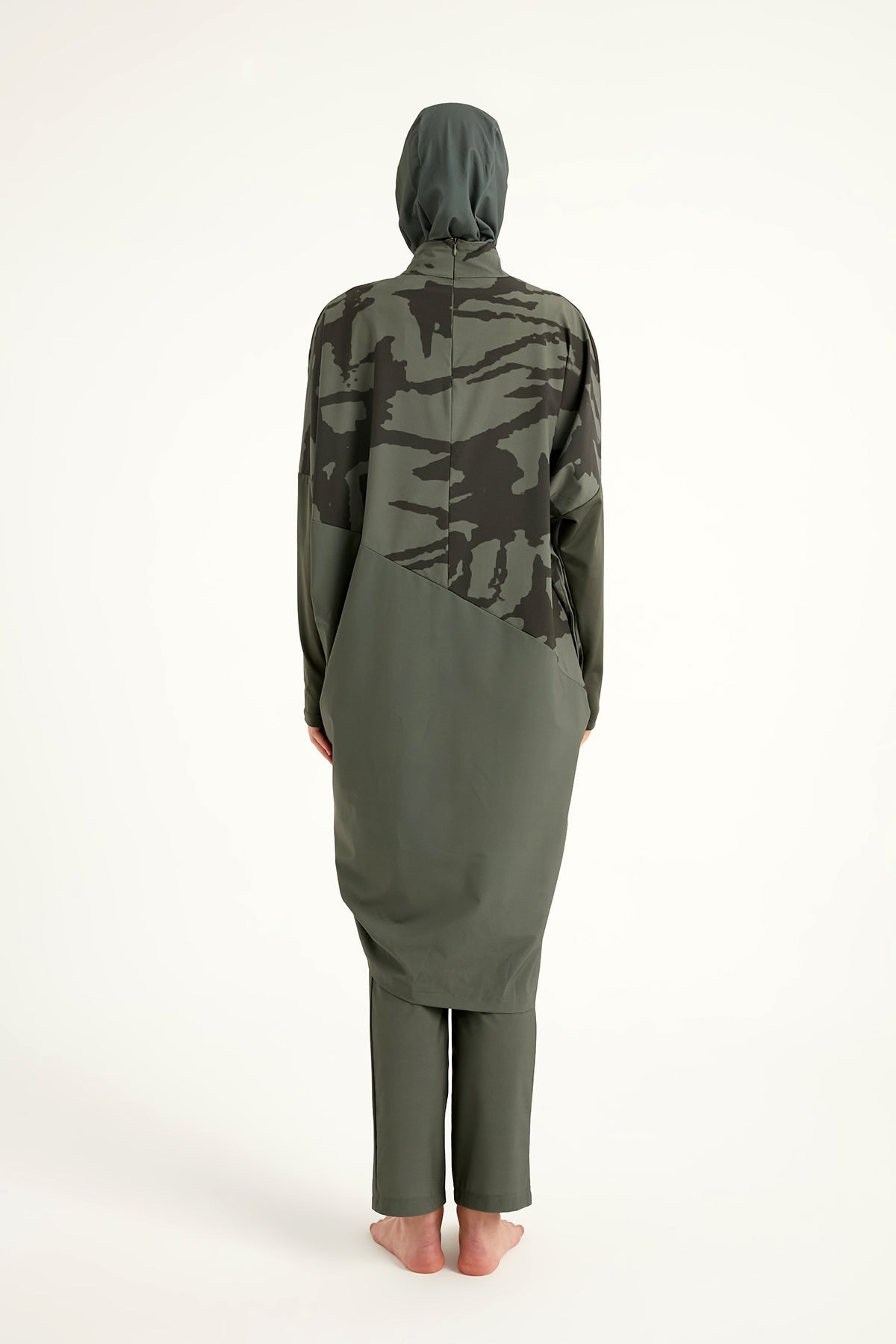 Khaki Full Coverage Modest Swimwear Burkini Set M2516