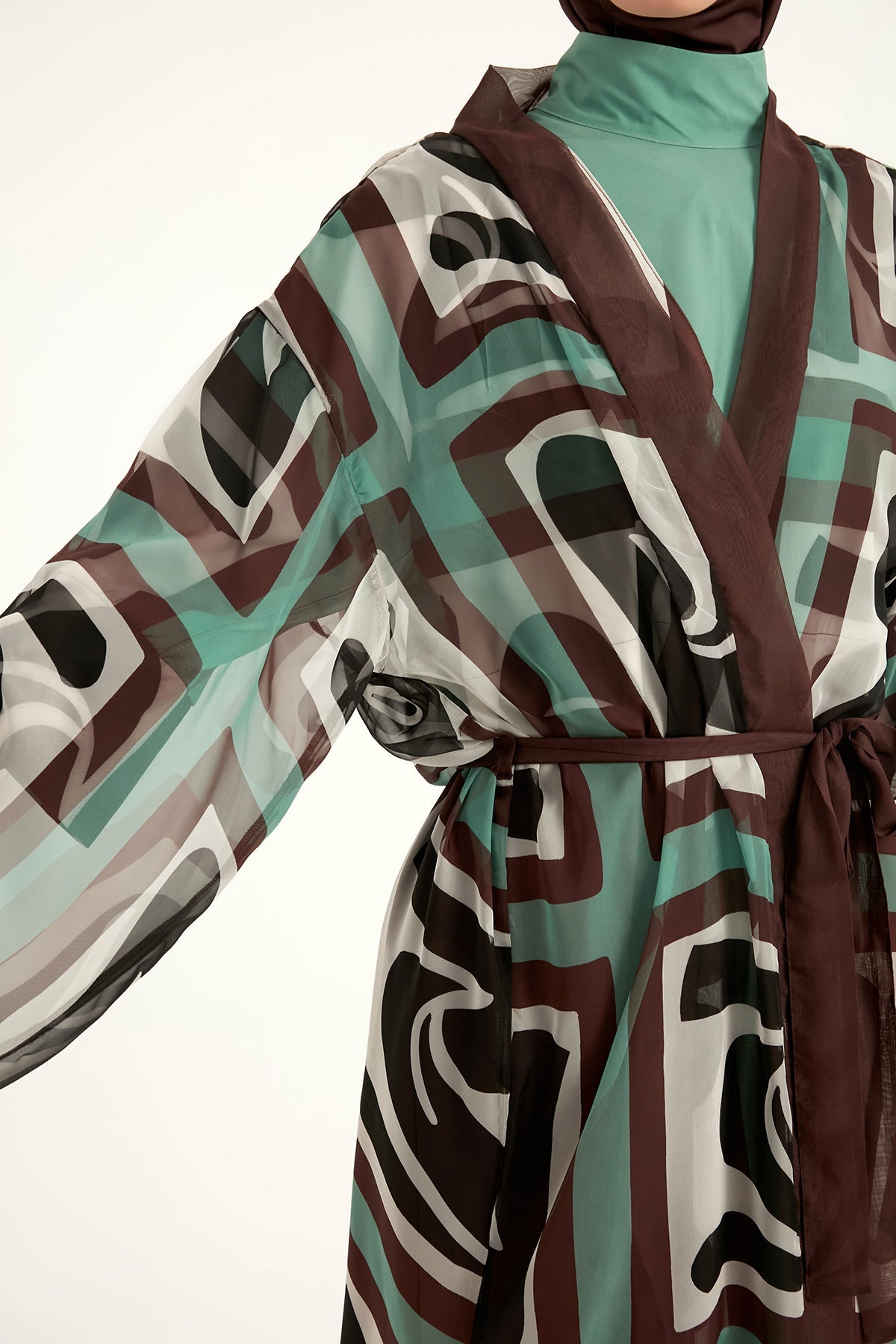 Silky Full Coverage Modest Kimono – Marina P2510 Brown