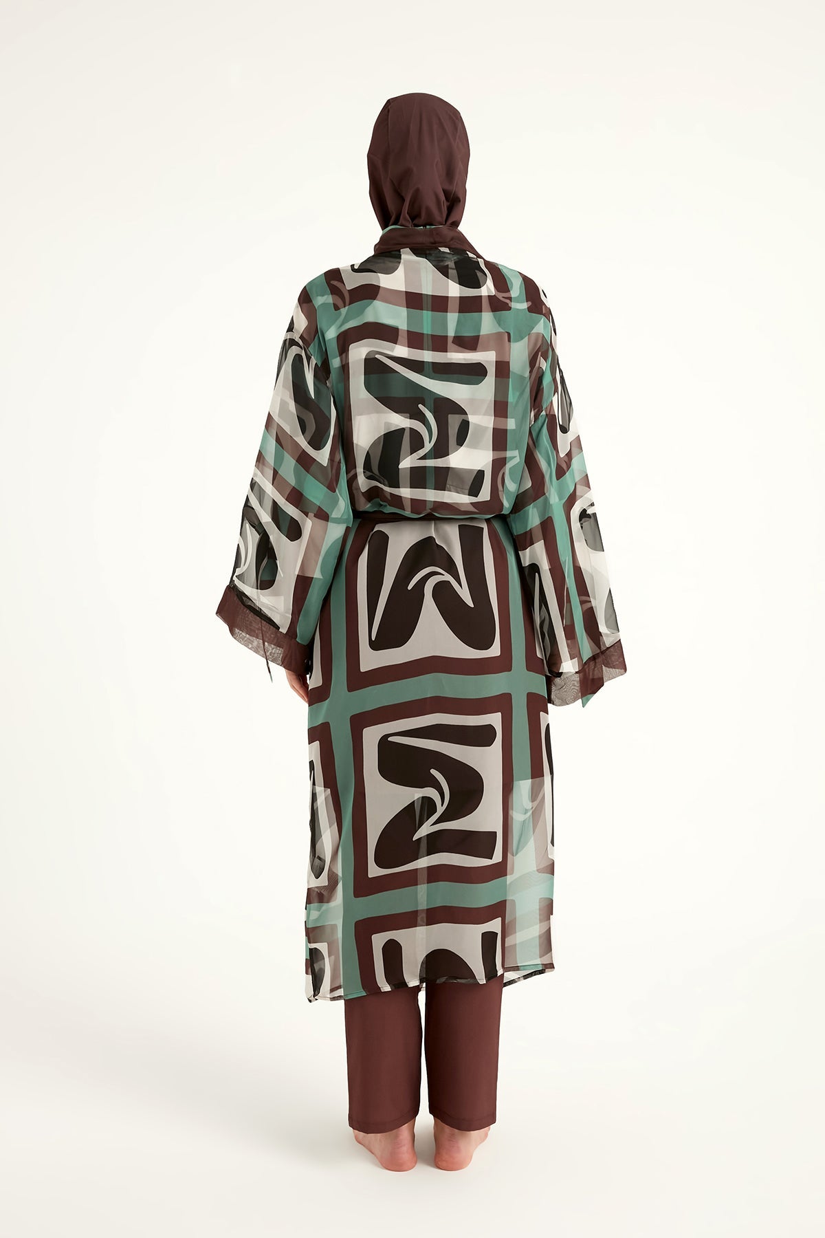 Silky Full Coverage Modest Kimono – Marina P2510 Brown