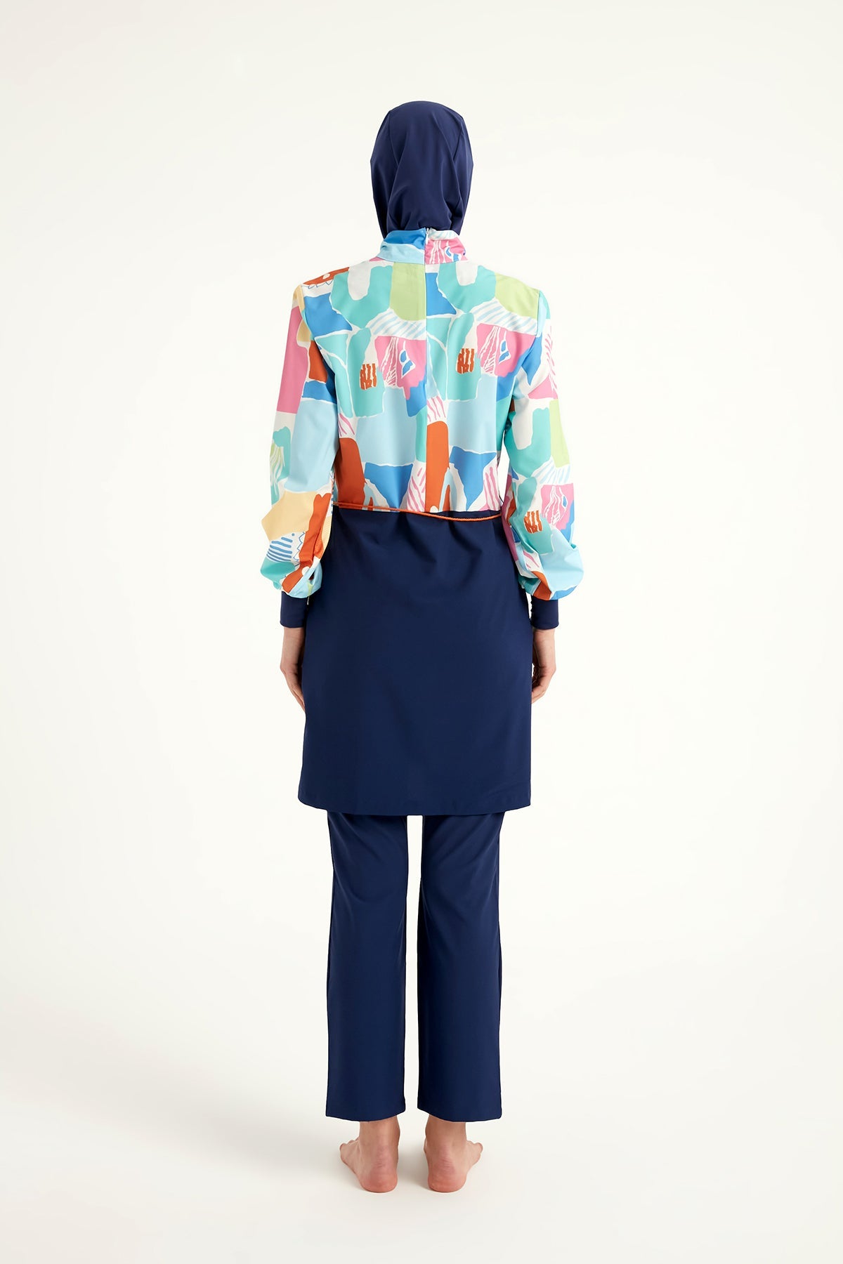 Navy Blue Full Coverage Islamic Swimwear Burkini Set M2511