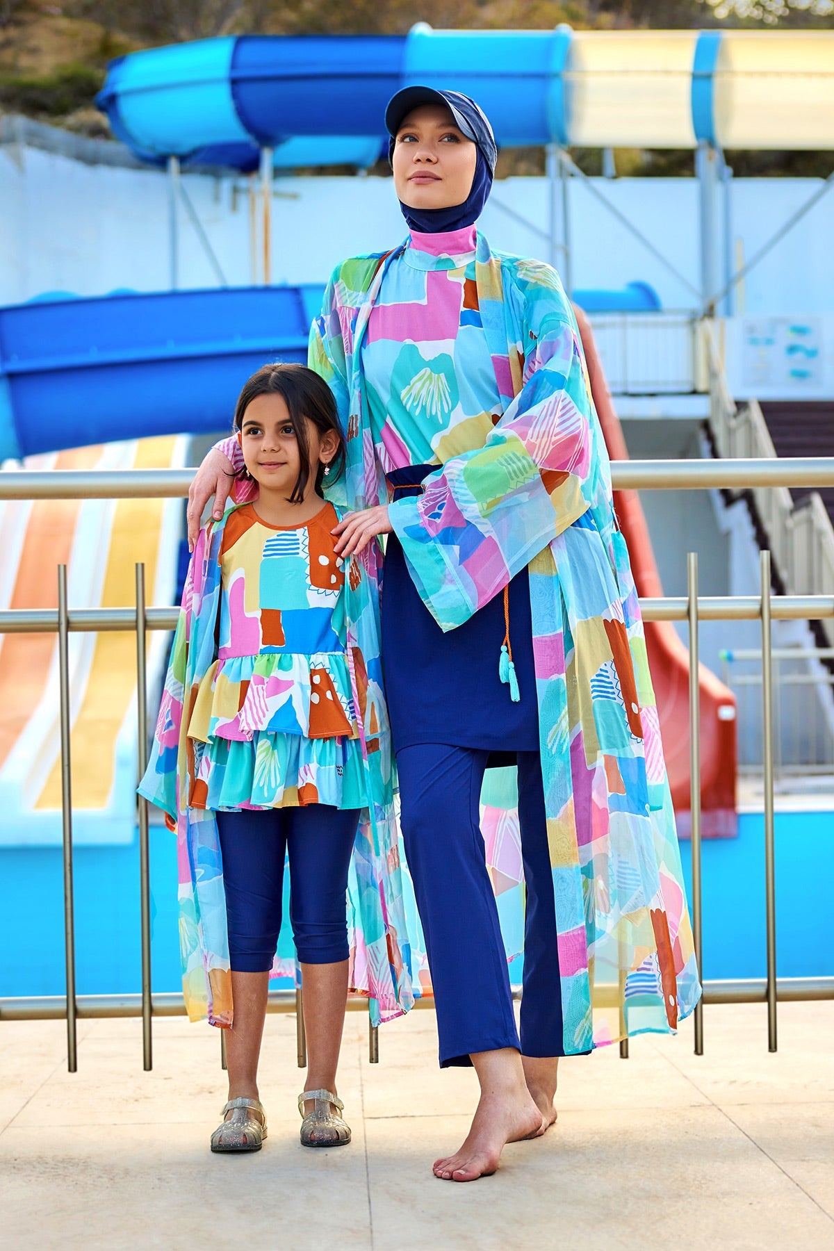 Navy Blue Full Coverage Islamic Swimwear Burkini Set M2511