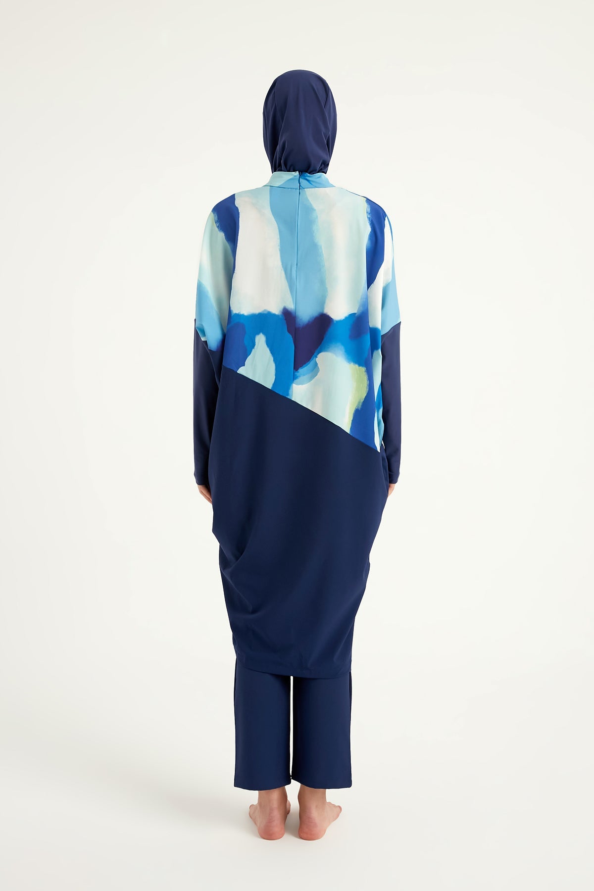 Navy Full Coverage Modest Swimwear Burkini Set M2513