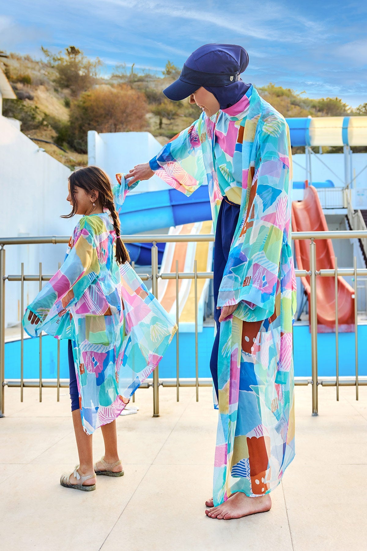 Silky Modest Full Coverage Kimono – Lightweight Elegant Beach Cover P2506