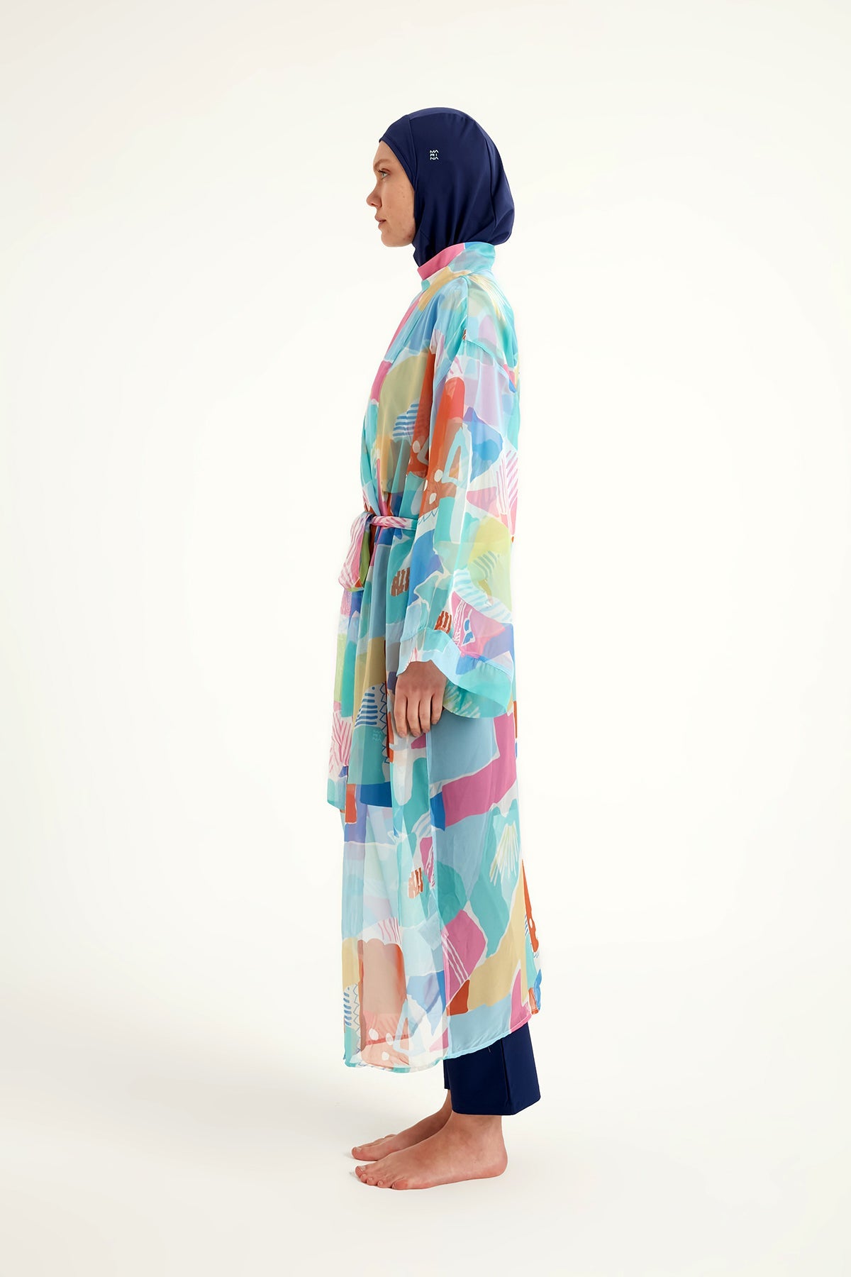 Silky Modest Full Coverage Kimono – Lightweight Elegant Beach Cover P2506