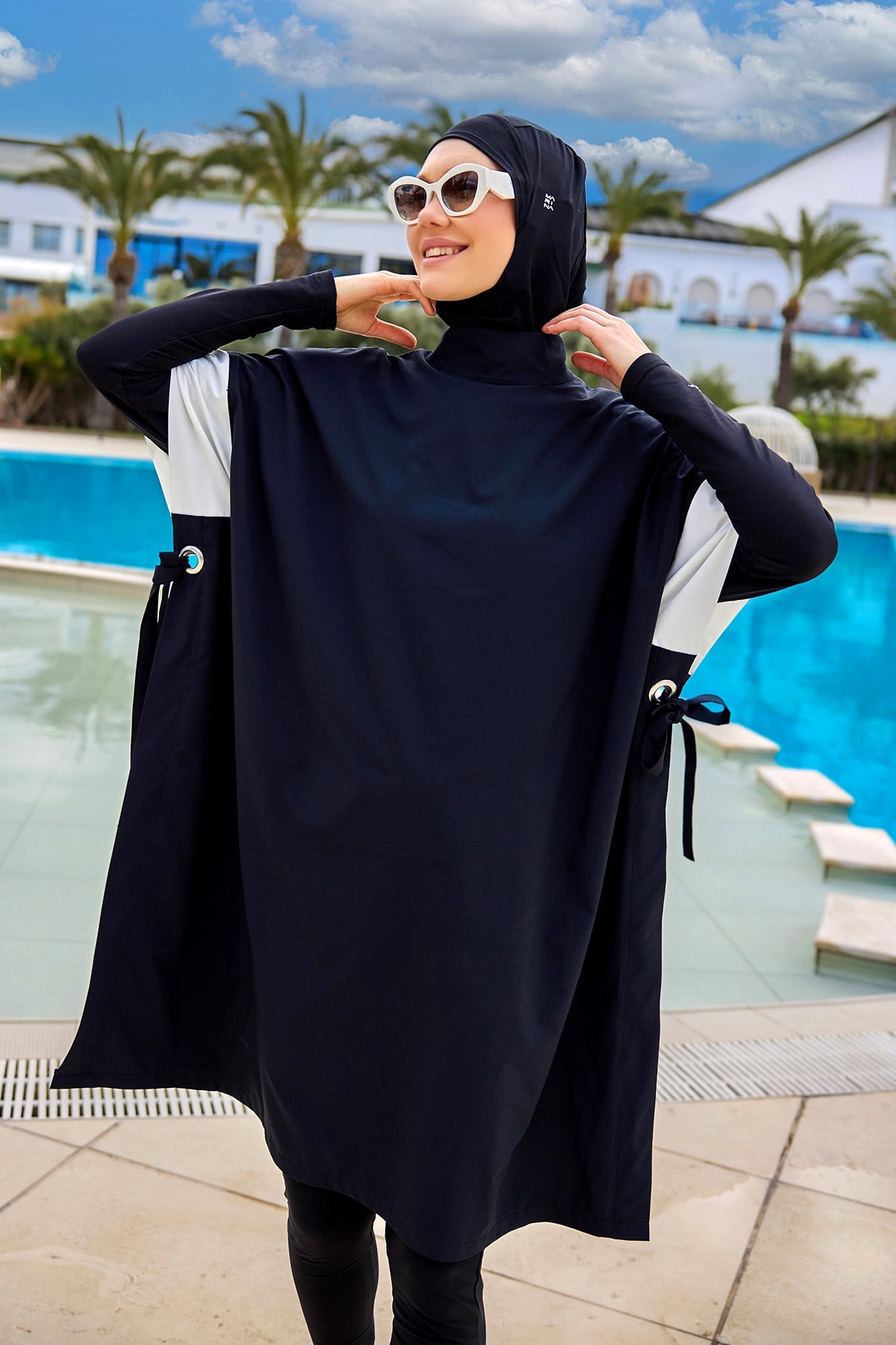 Black Burkini Set Full Coverage Modest Islamic Swimwear M2502