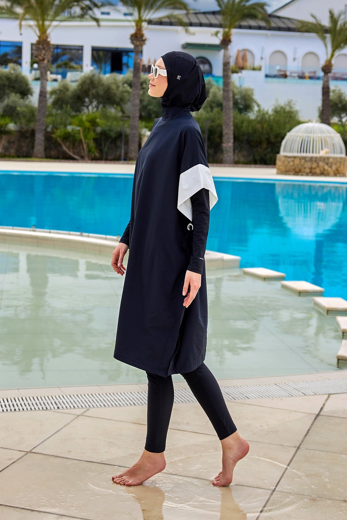 Black Burkini Set Full Coverage Modest Islamic Swimwear M2502