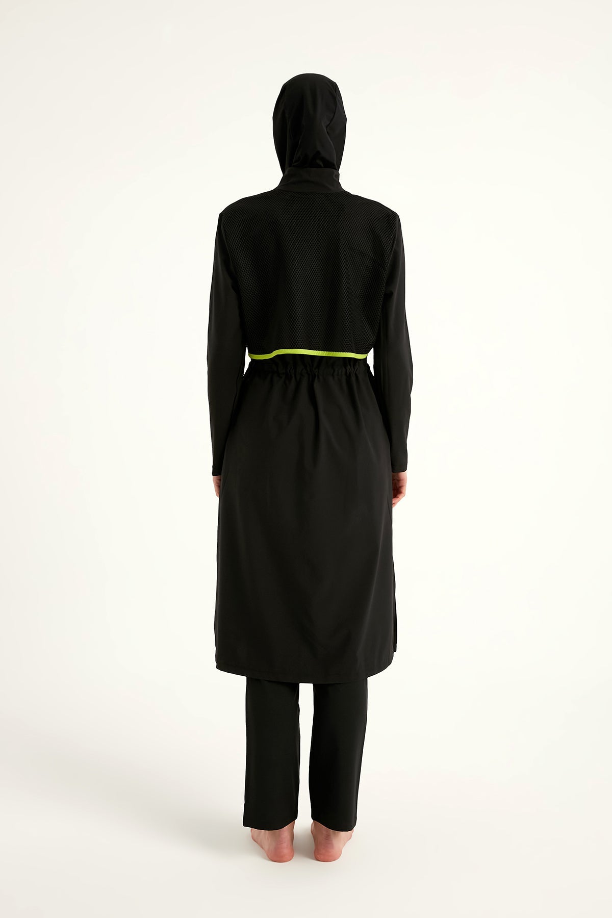 Black Full Coverage Modest Swimwear Burkini Set M2506-1