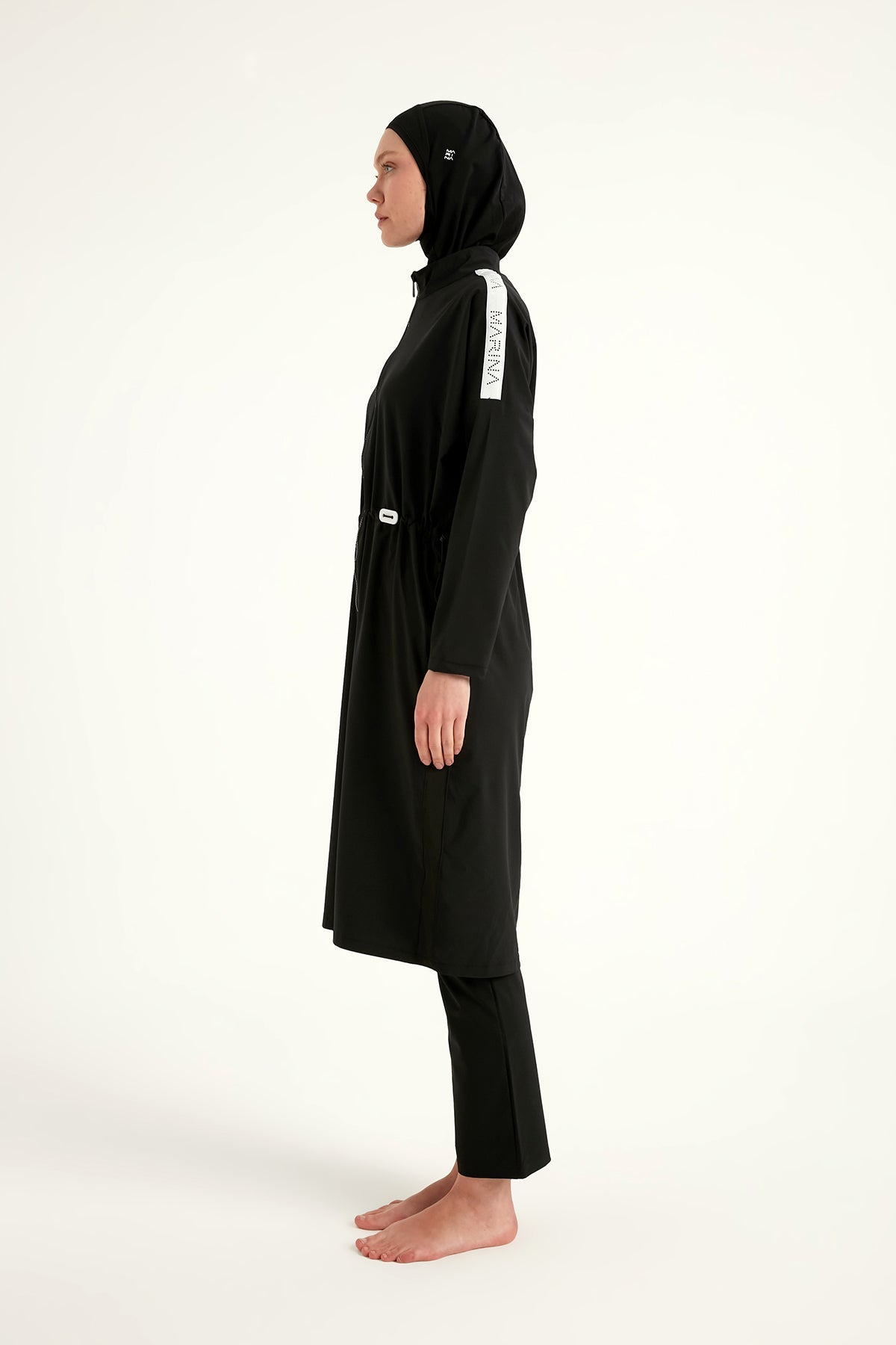Black Full Coverage Modest Swimwear Burkini Set M2507-1