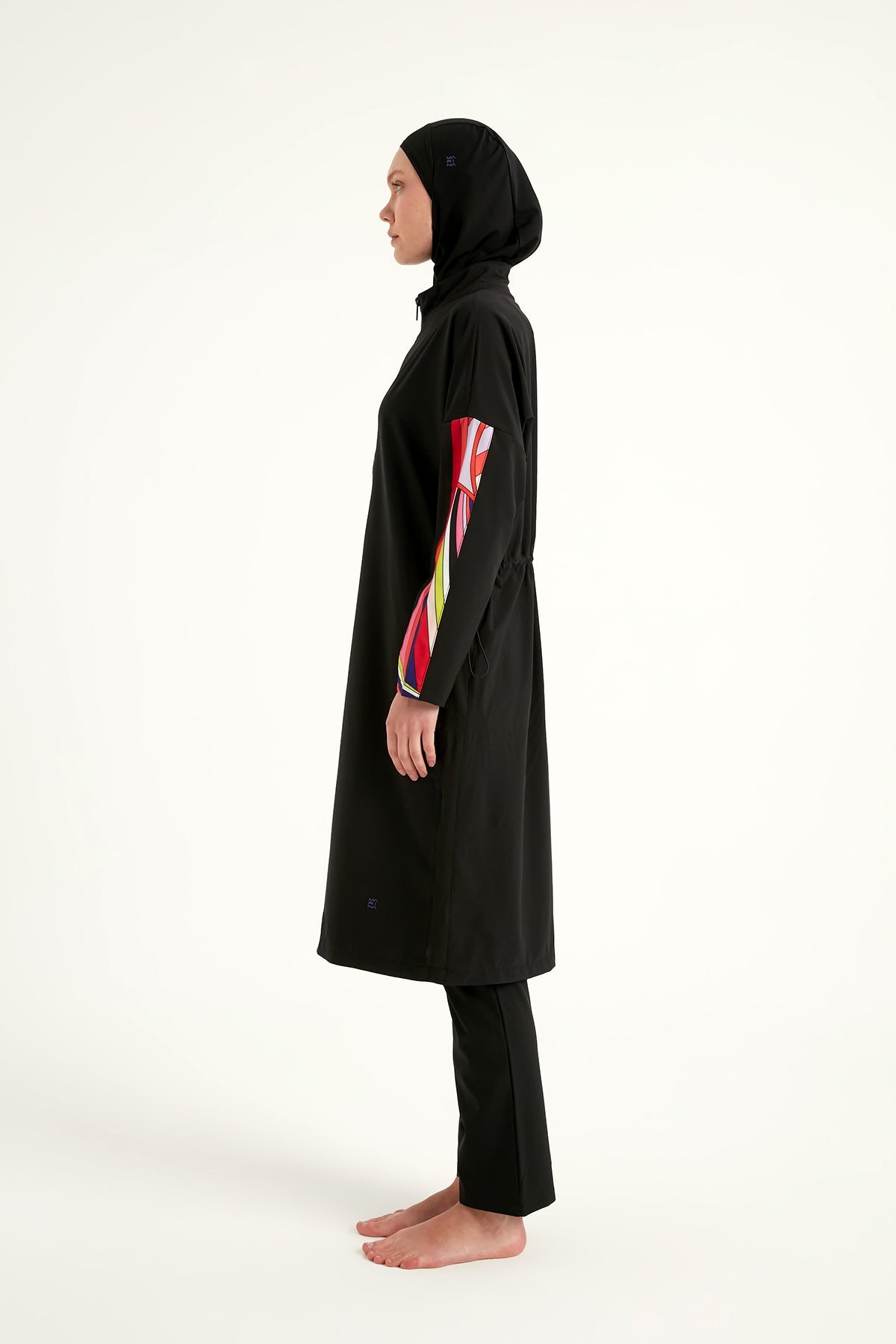 Black Full Coverage Swimwear Burkini Set M2510