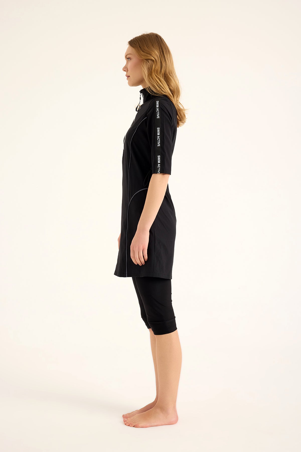 Marina Black Modest Half-Coverage Swimsuit - H2503