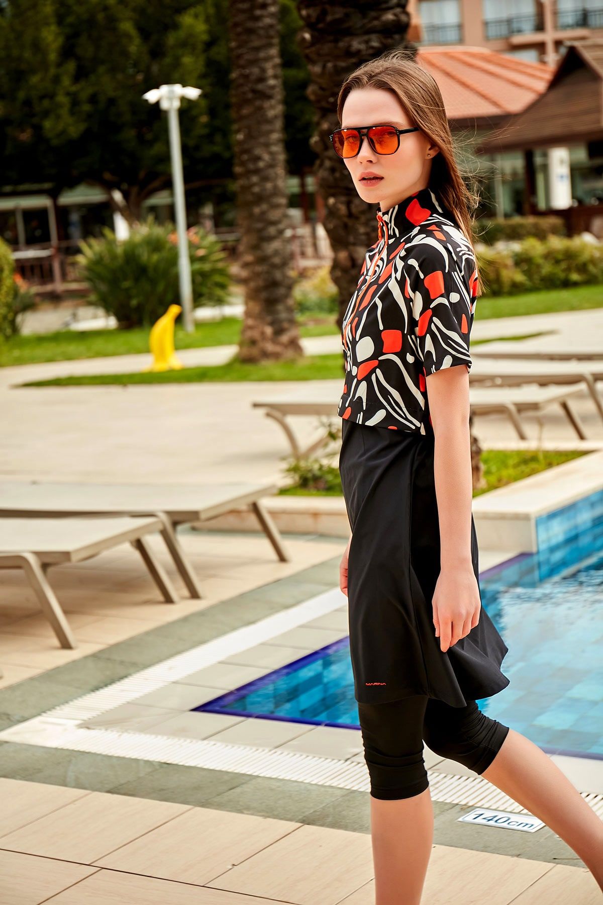 Woven Black Half Coverage Swimsuit M2441