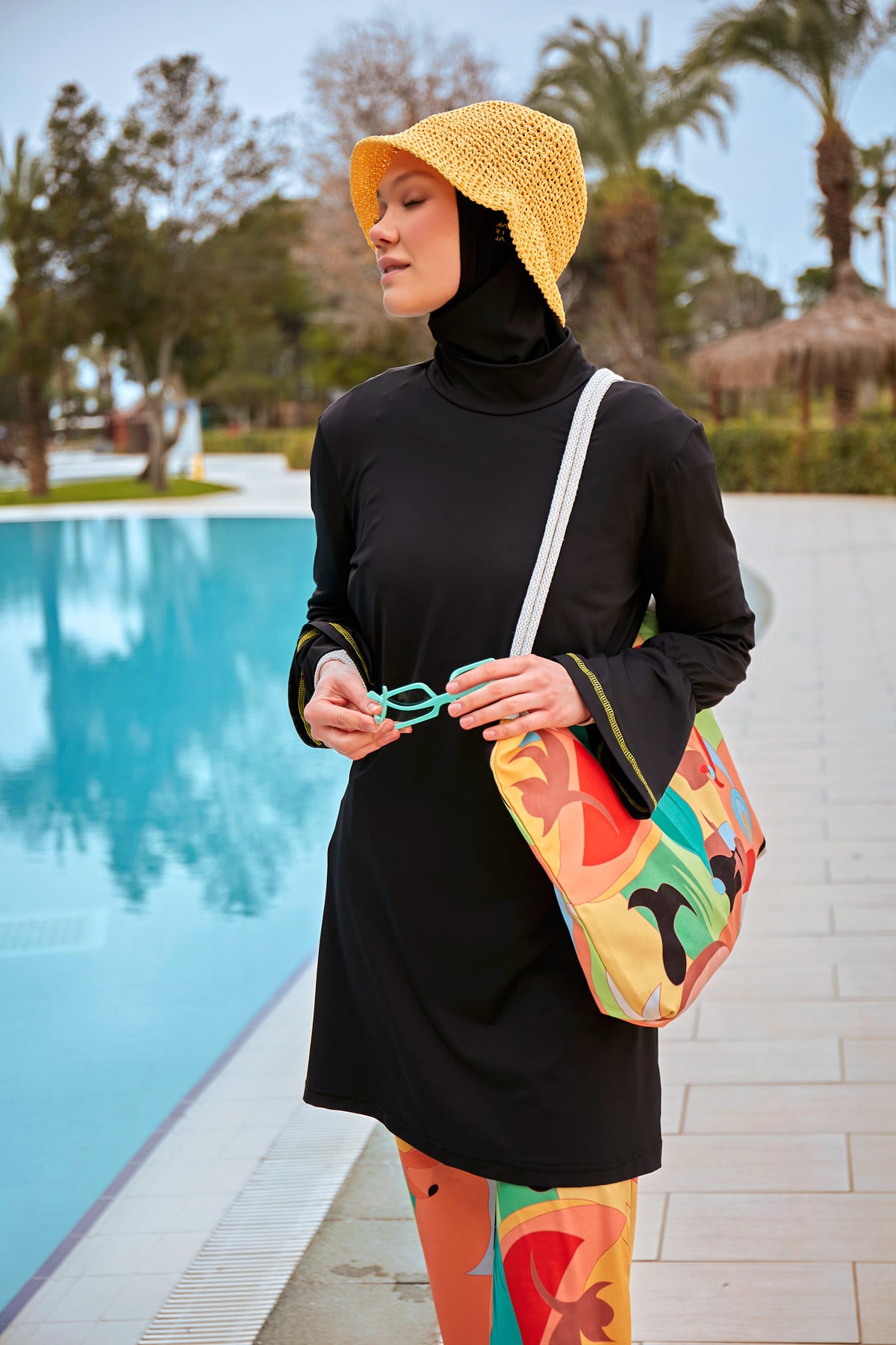 Lycra Black Burkini Modest Swimwear M2473